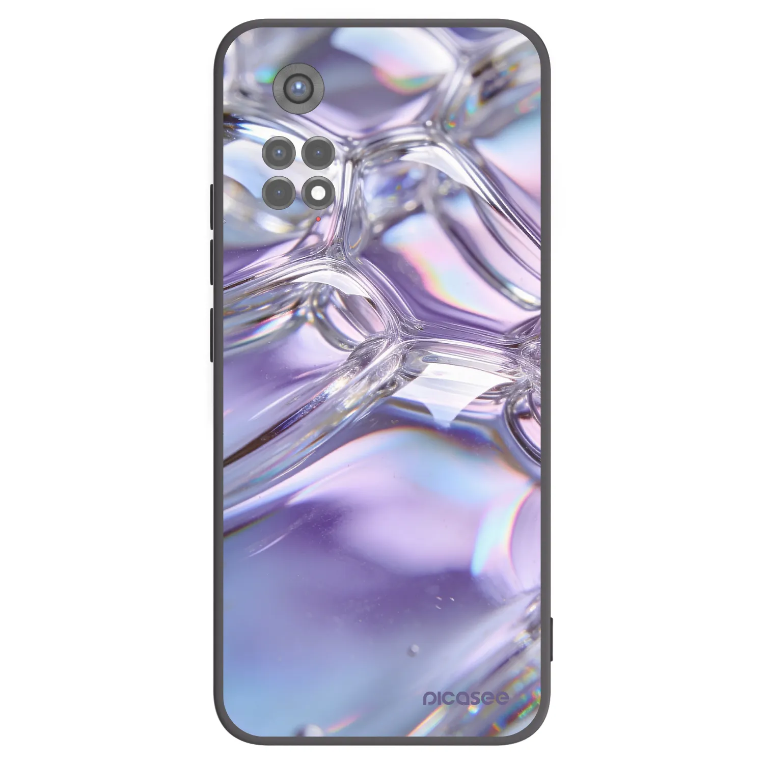 Picasee Μαύρη θήκη σιλικόνης για Xiaomi Redmi Note 11S 5G - Iridescent bubbles