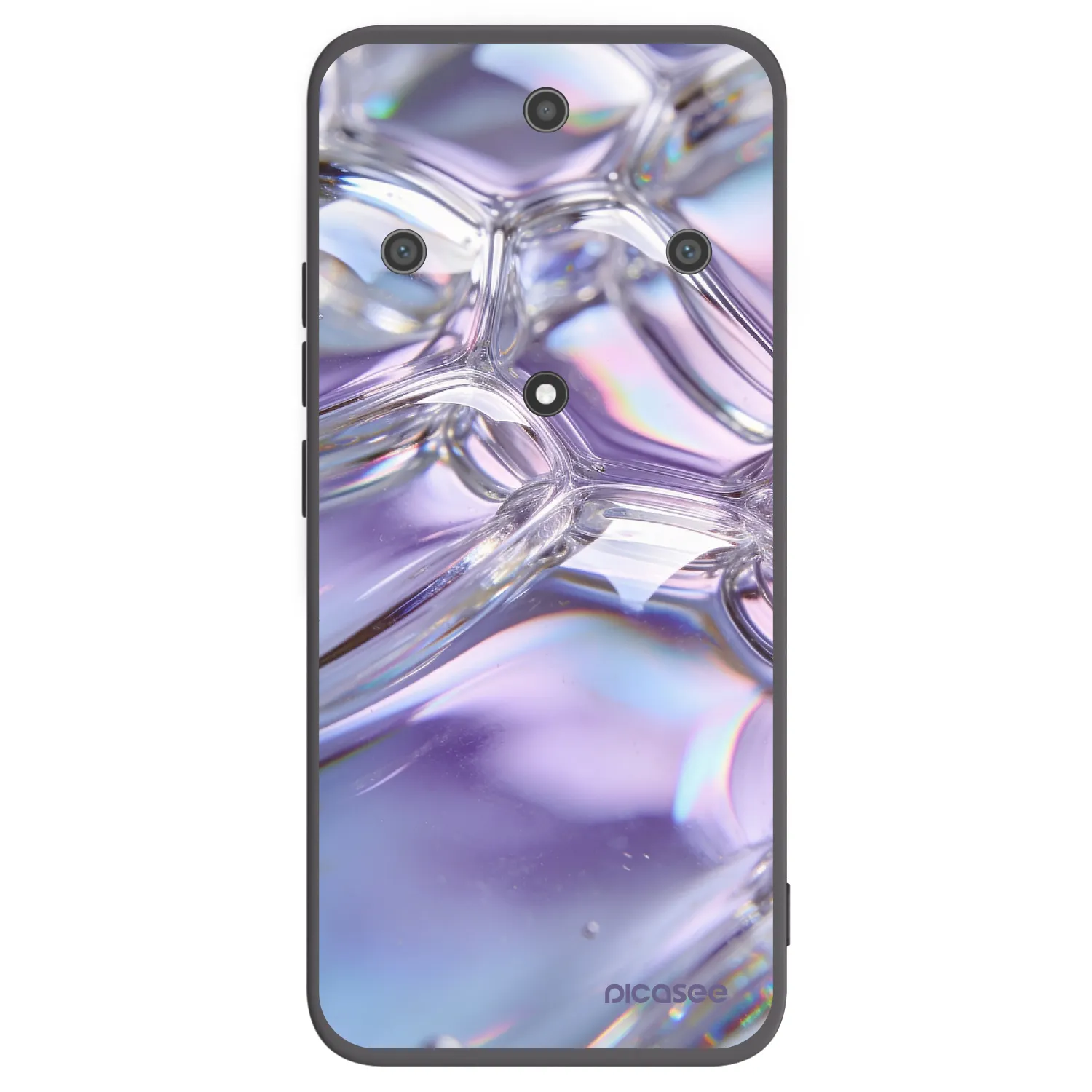 Picasee Μαύρη θήκη σιλικόνης για Honor Magic5 Lite 5G - Iridescent bubbles