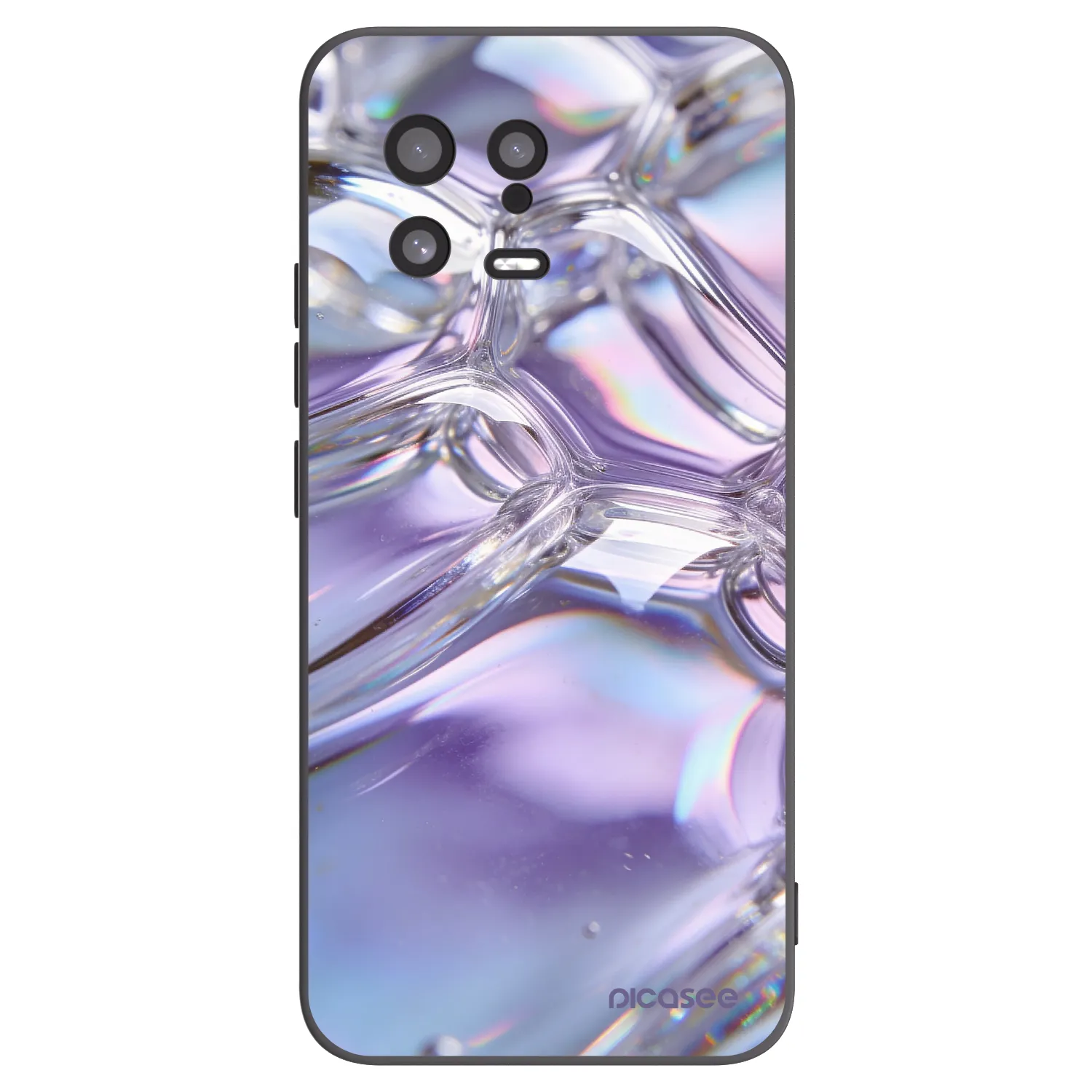 Picasee Μαύρη θήκη σιλικόνης για Xiaomi 13 - Iridescent bubbles