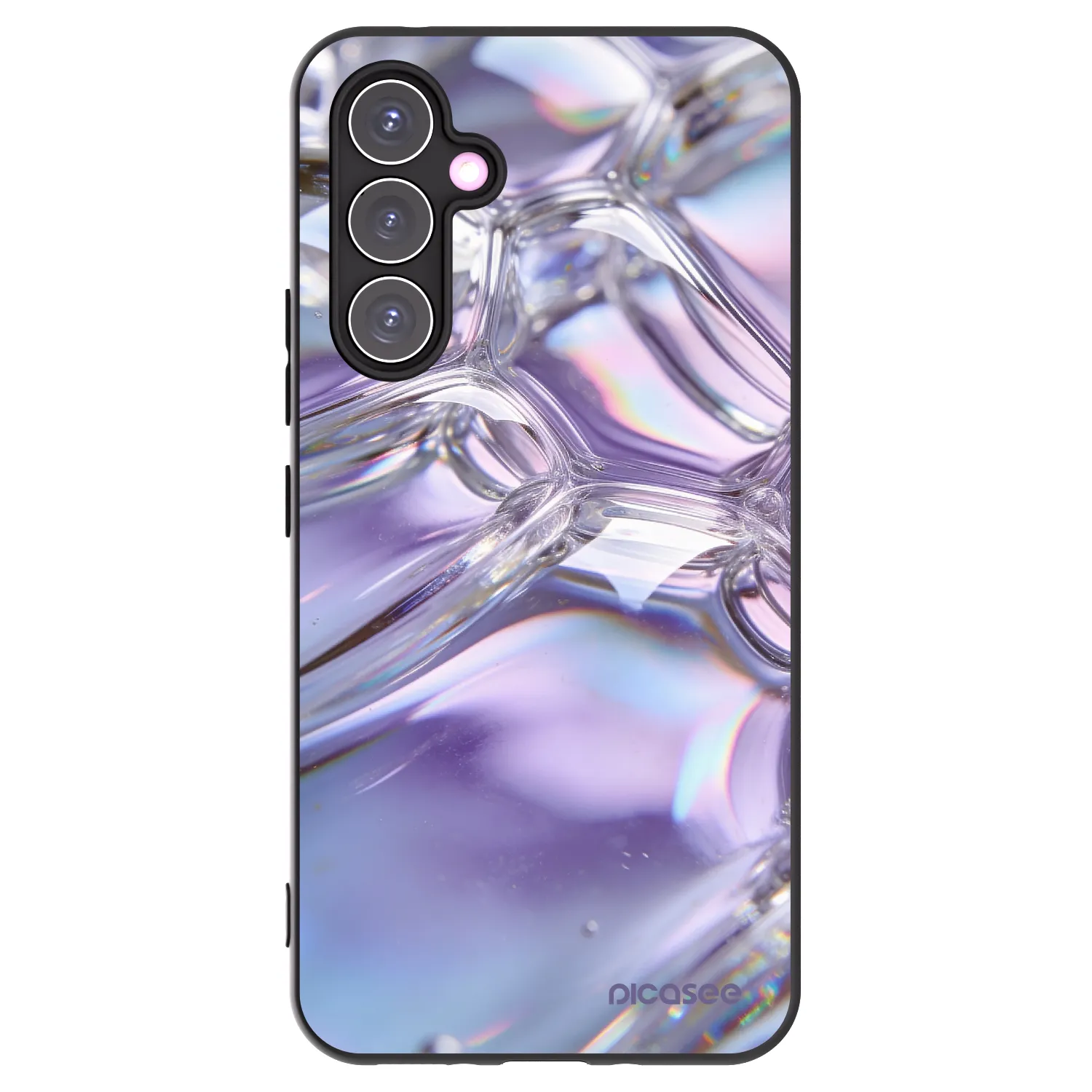 Picasee Μαύρη θήκη σιλικόνης για Samsung Galaxy A54 5G A546B - Iridescent bubbles