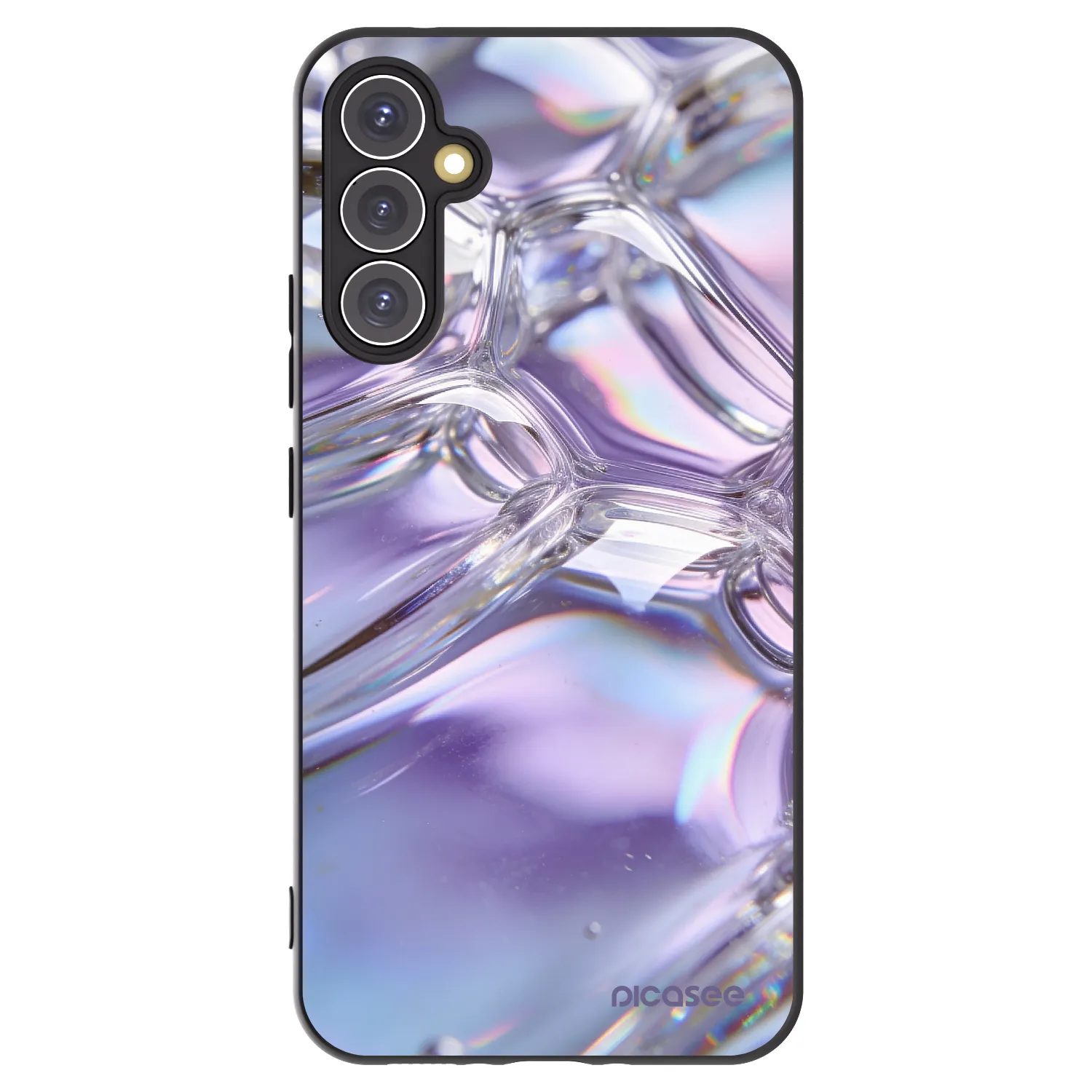 Picasee Μαύρη θήκη σιλικόνης για Samsung Galaxy A34 5G A346B - Iridescent bubbles