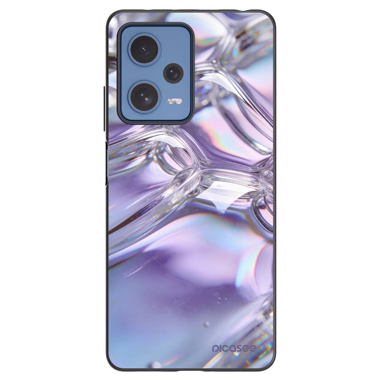 Picasee Μαύρη θήκη σιλικόνης για Xiaomi Redmi Note 12 Pro 5G - Iridescent bubbles