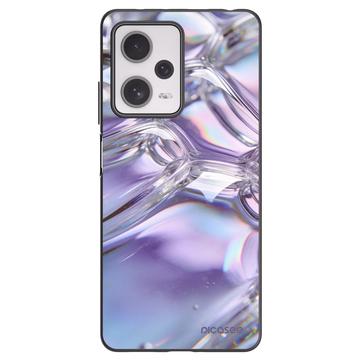 Picasee Μαύρη θήκη σιλικόνης για Xiaomi Redmi Note 12 Pro+ 5G - Iridescent bubbles