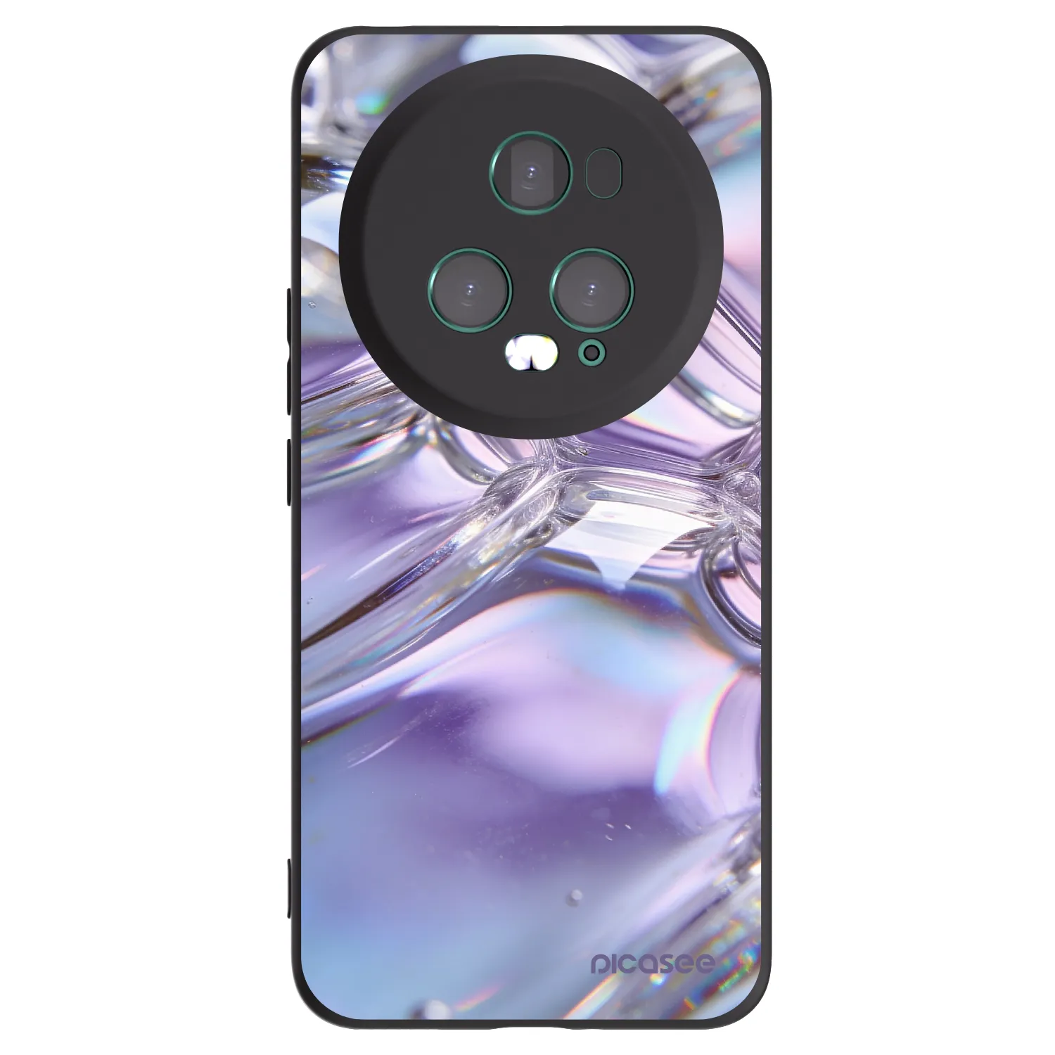 Picasee Μαύρη θήκη σιλικόνης για Honor Magic5 Pro - Iridescent bubbles