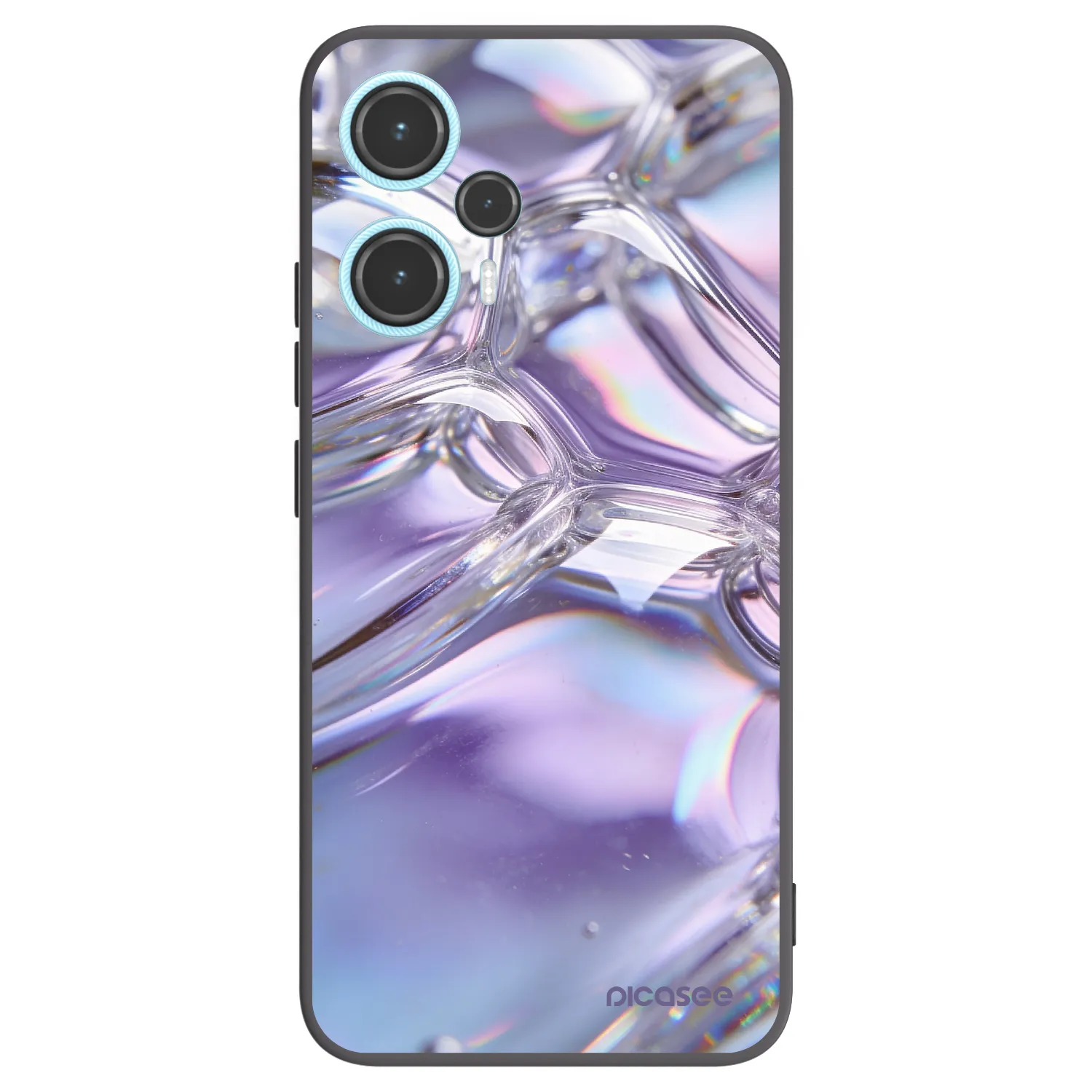 Picasee Μαύρη θήκη σιλικόνης για Xiaomi Poco F5 - Iridescent bubbles