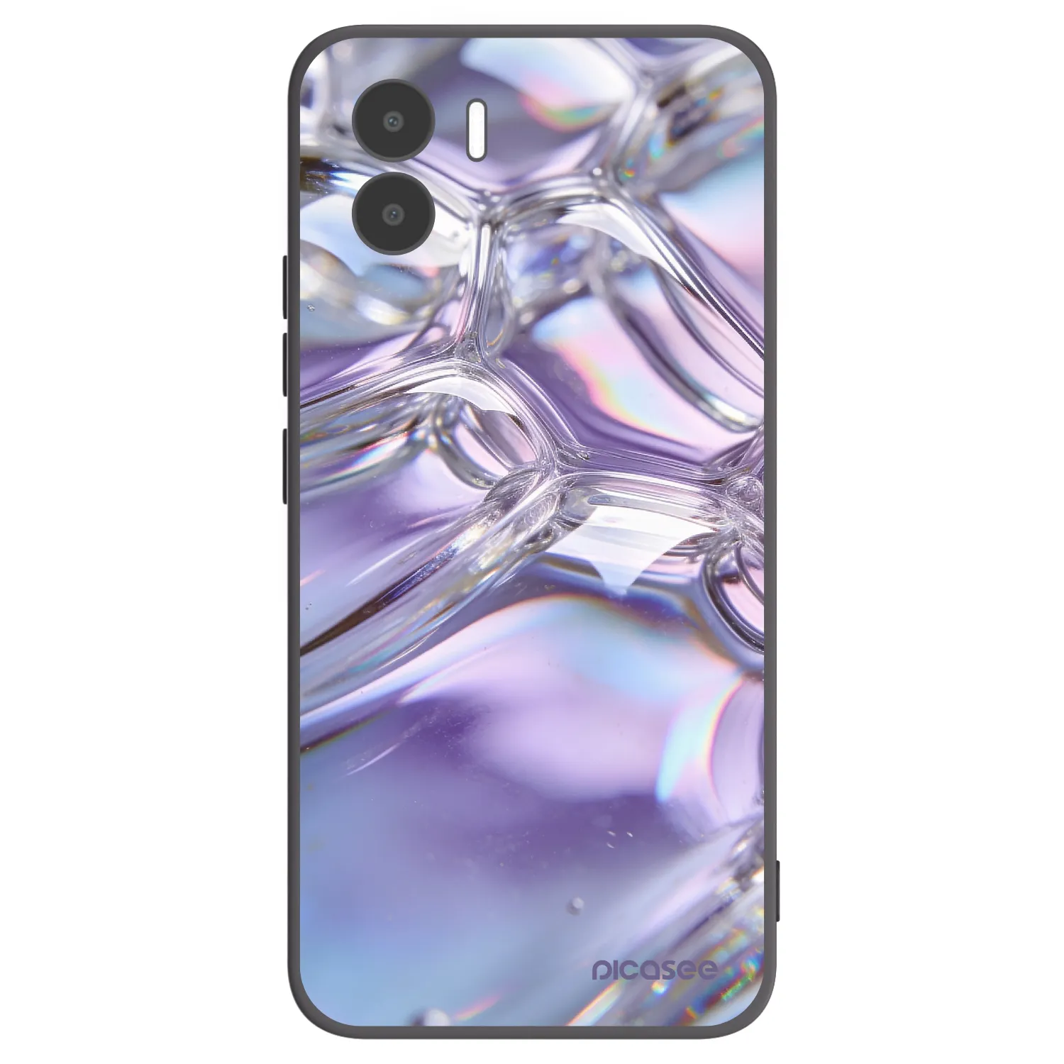 Picasee Μαύρη θήκη σιλικόνης για Xiaomi Redmi A2 - Iridescent bubbles