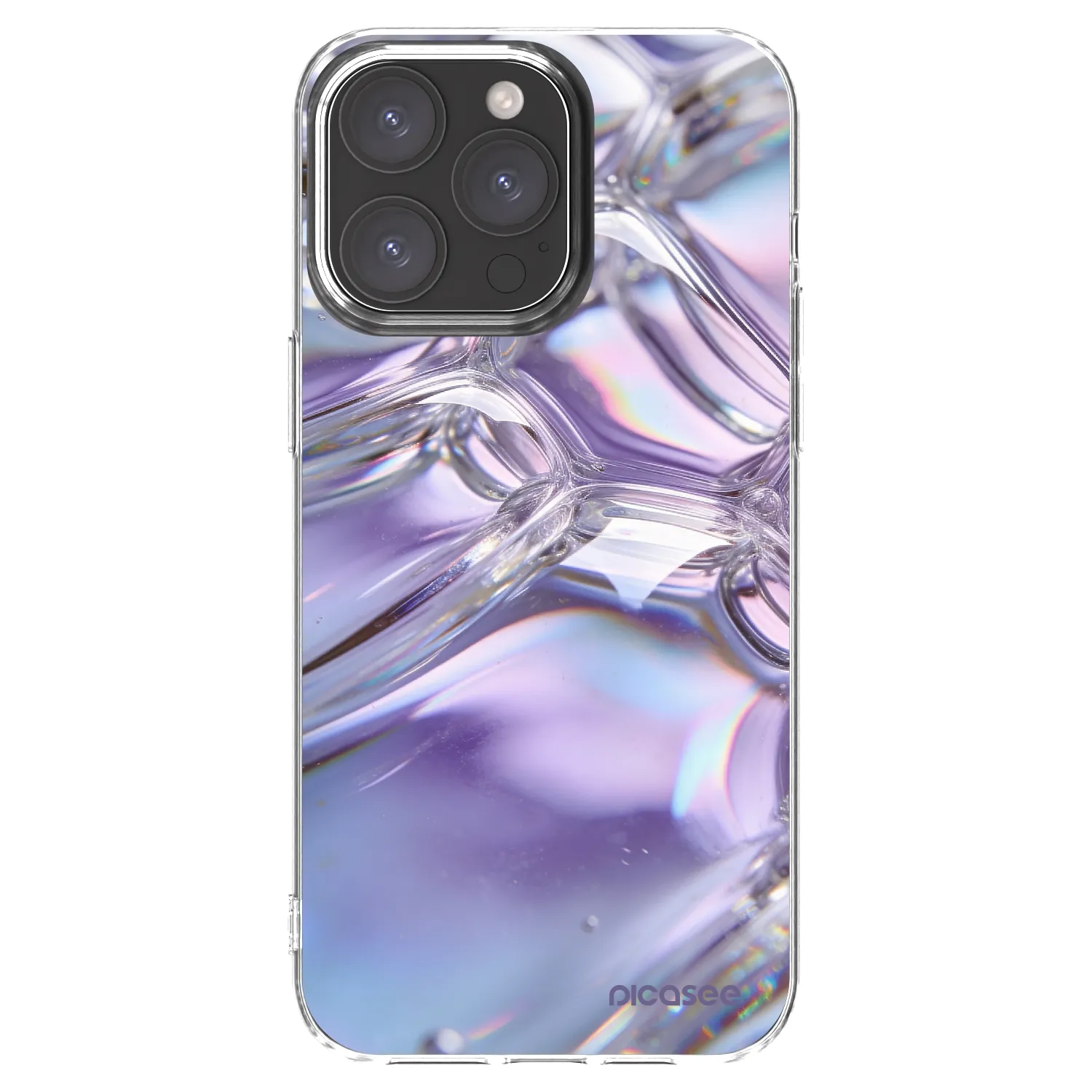 Picasee διαφανής θήκη σιλικόνης Apple iPhone 15 Pro Max - Iridescent bubbles