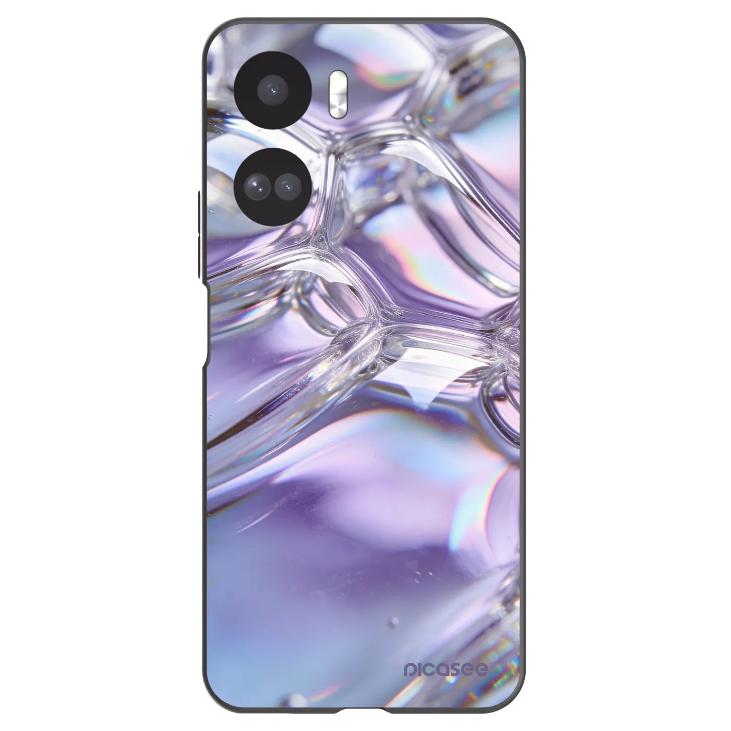 Picasee Μαύρη θήκη σιλικόνης για Honor 90 Lite 5G - Iridescent bubbles