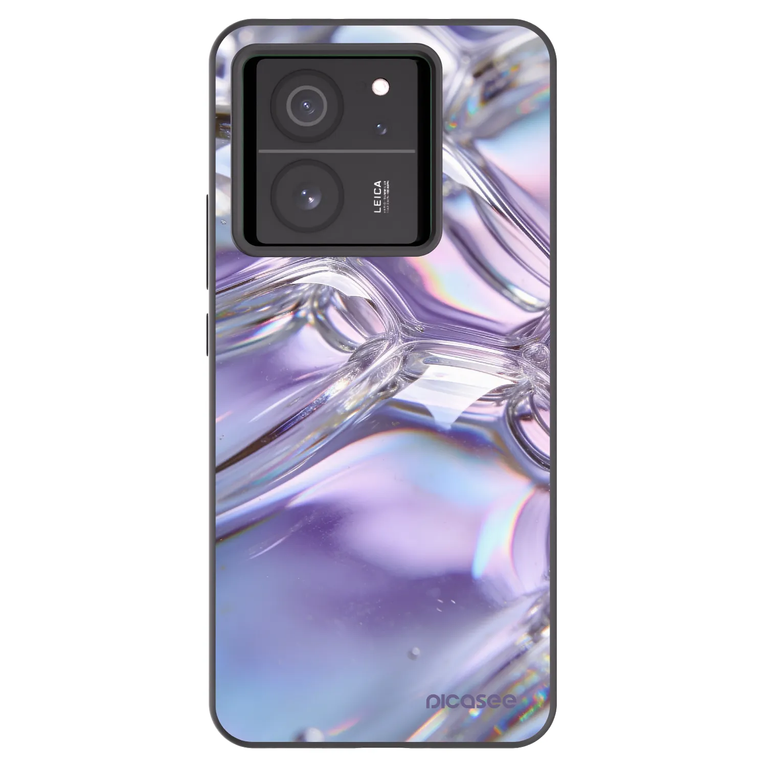 Picasee Μαύρη θήκη σιλικόνης για Xiaomi 13T - Iridescent bubbles