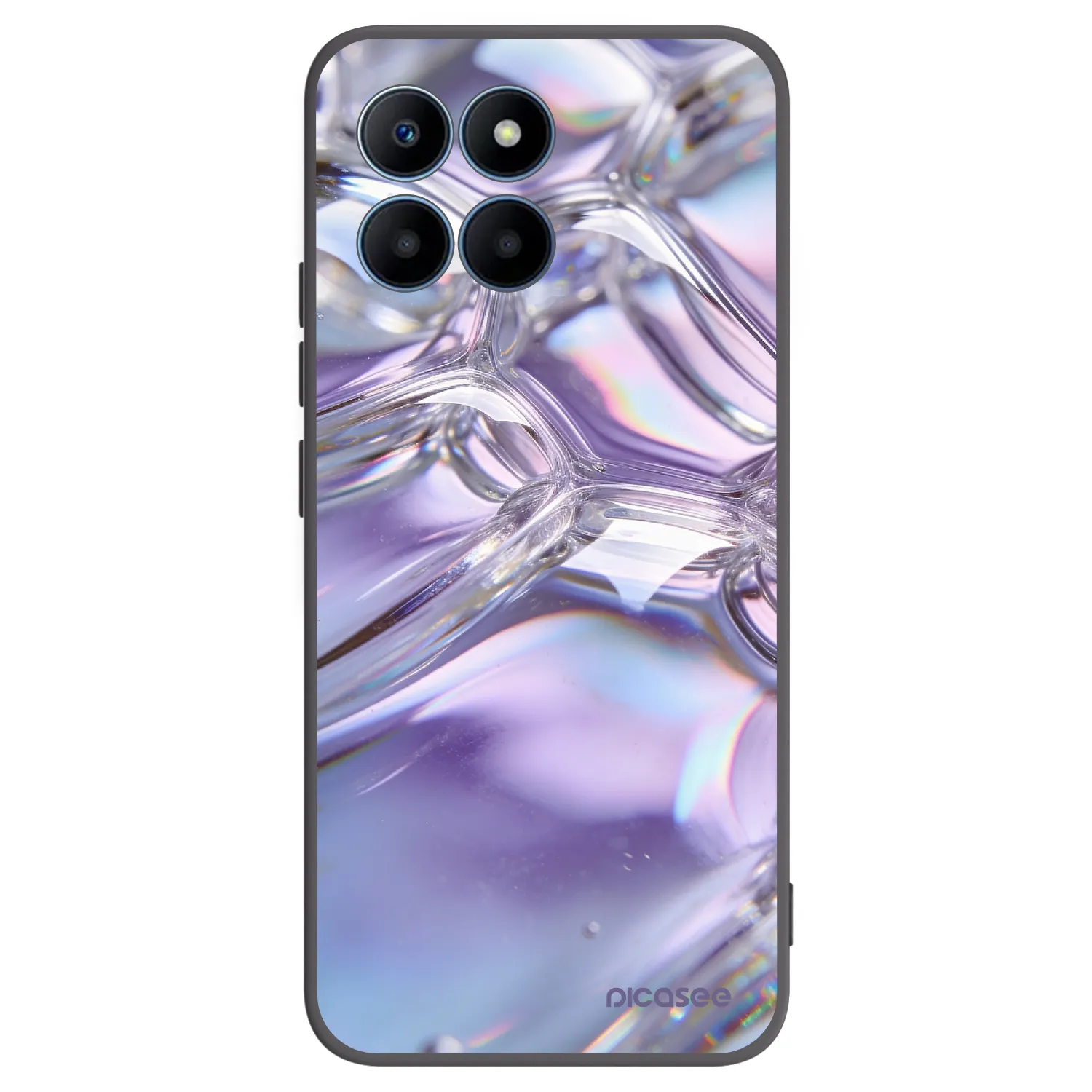 Picasee Μαύρη θήκη σιλικόνης για Honor 70 Lite - Iridescent bubbles