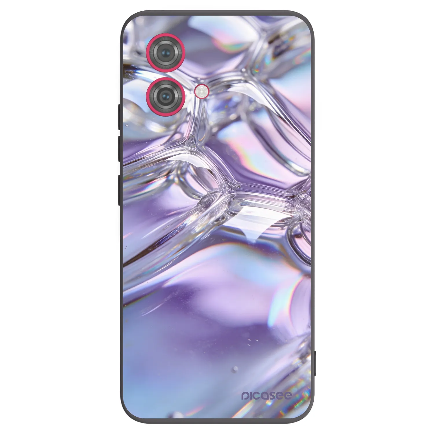 Picasee Μαύρη θήκη σιλικόνης για Motorola Moto G84 5G - Iridescent bubbles