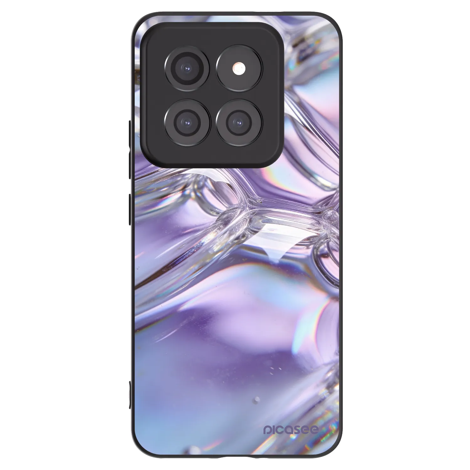 Picasee Μαύρη θήκη σιλικόνης για Xiaomi 14 Pro - Iridescent bubbles
