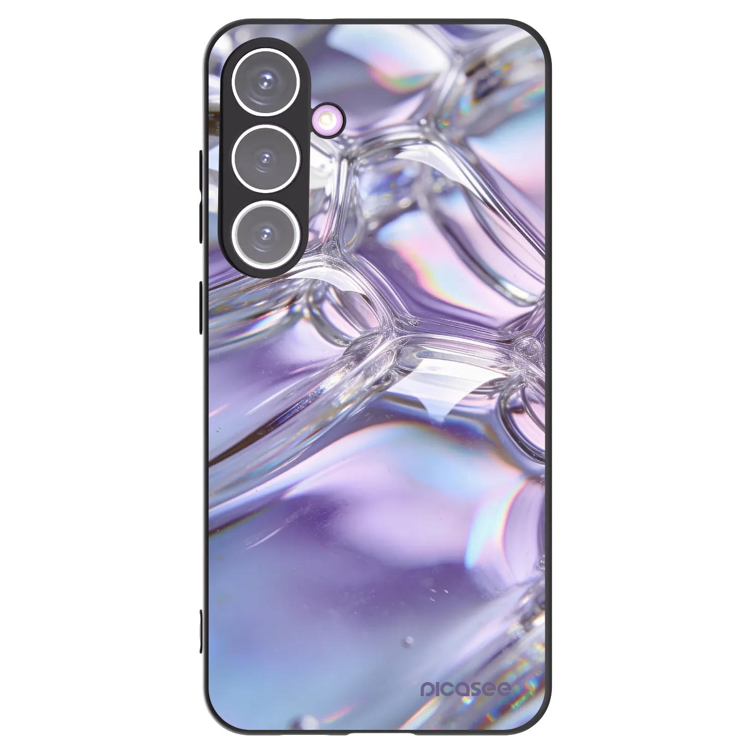 Picasee Μαύρη θήκη σιλικόνης για Samsung Galaxy S24+ S926B 5G - Iridescent bubbles