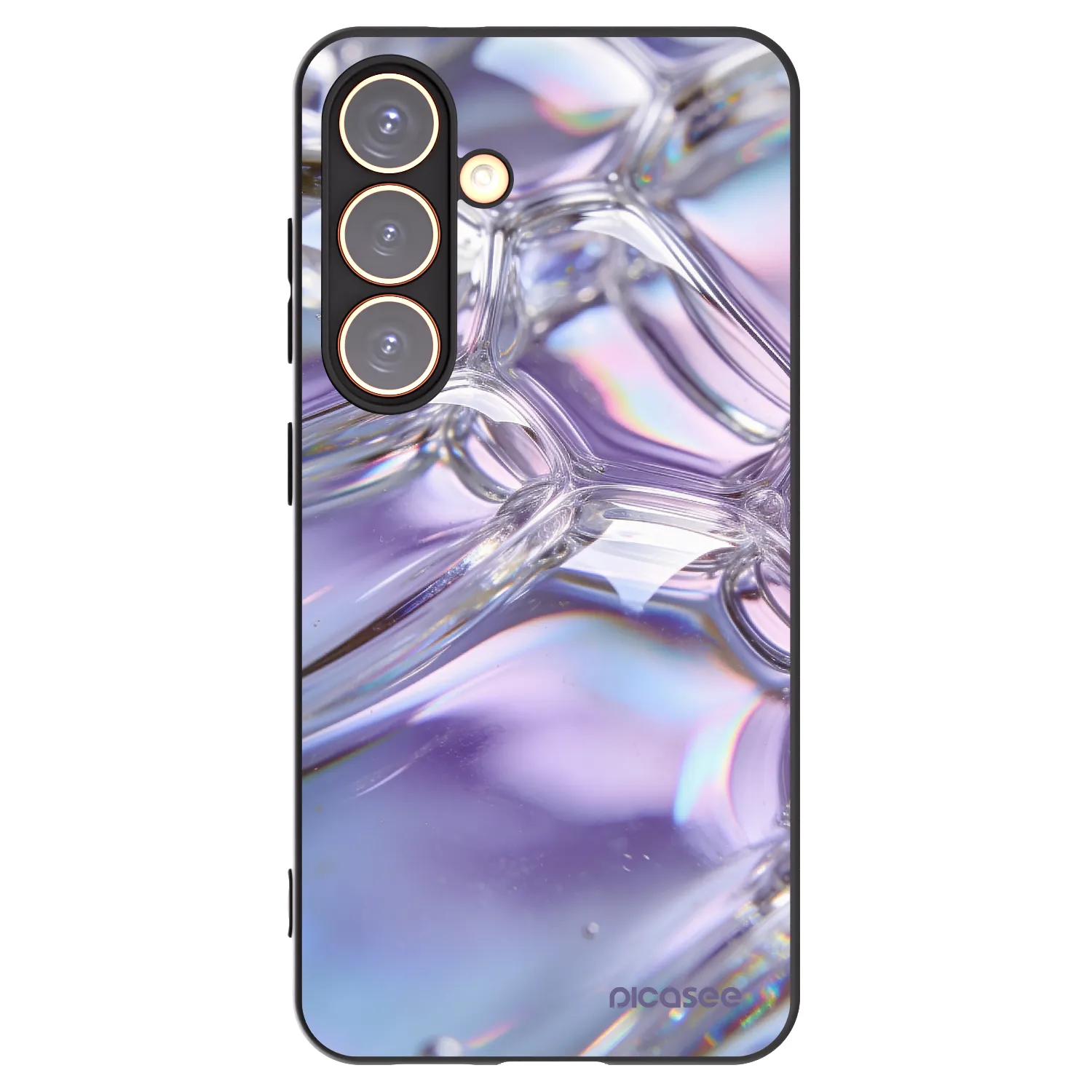 Picasee Μαύρη θήκη σιλικόνης για Samsung Galaxy S24 S921B 5G - Iridescent bubbles