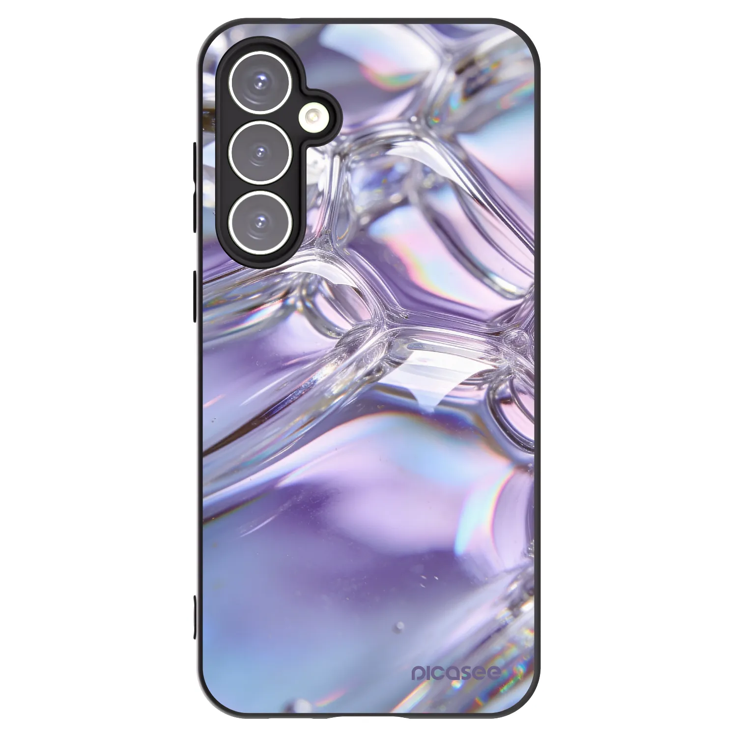 Picasee Μαύρη θήκη σιλικόνης για Samsung Galaxy S23 FE S711B - Iridescent bubbles