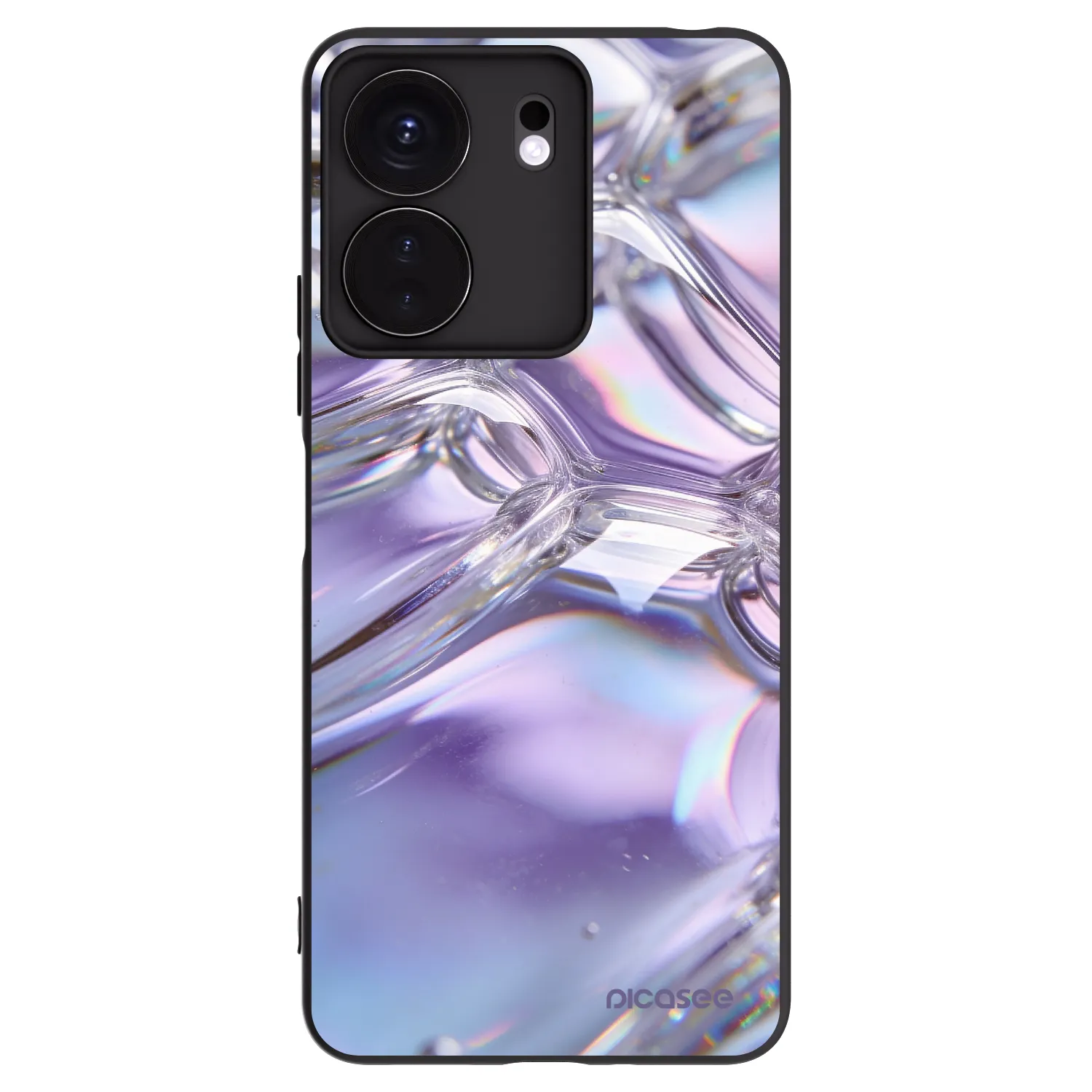 Picasee Μαύρη θήκη σιλικόνης για Xiaomi Redmi 13C 4G - Iridescent bubbles