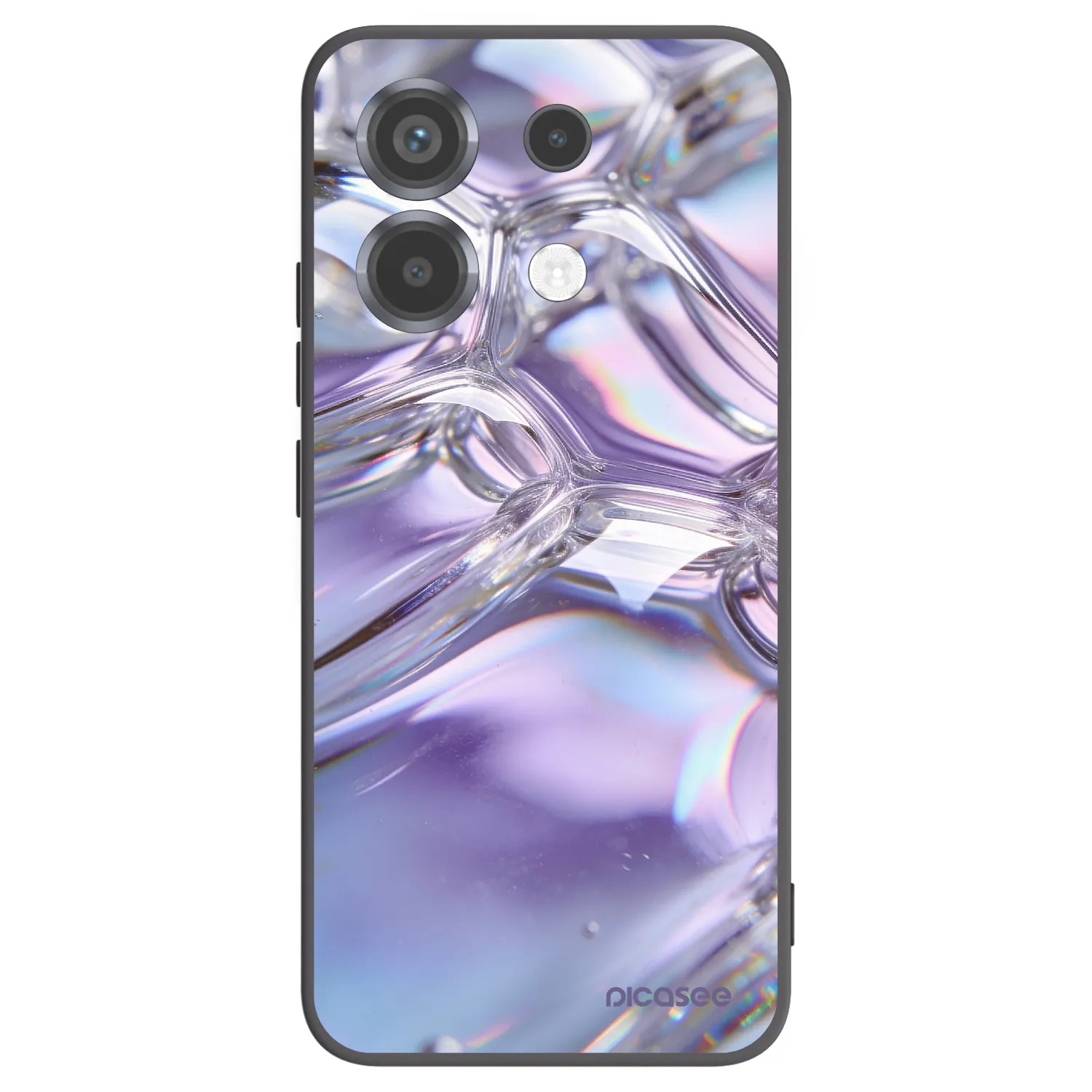 Picasee Μαύρη θήκη σιλικόνης για Xiaomi Poco X6 - Iridescent bubbles