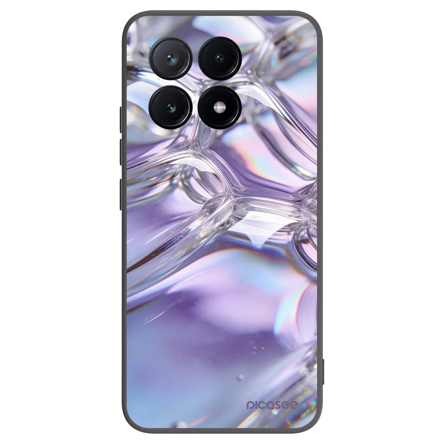 Picasee Μαύρη θήκη σιλικόνης για Xiaomi Poco X6 Pro - Iridescent bubbles