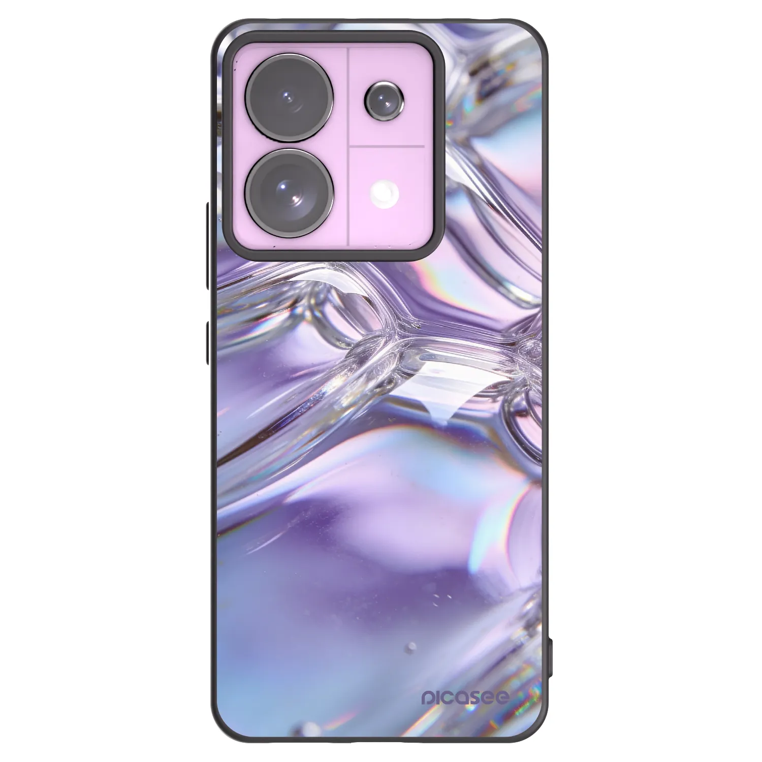 Picasee Μαύρη θήκη σιλικόνης για Xiaomi Redmi Note 13 Pro 5G - Iridescent bubbles