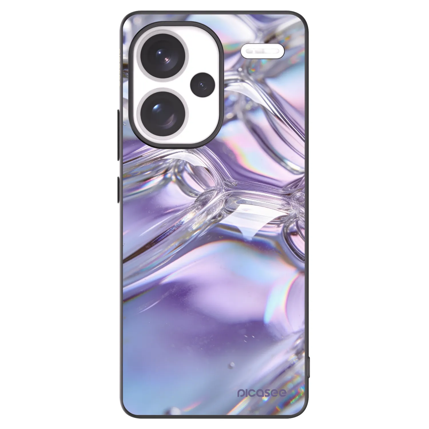 Picasee Μαύρη θήκη σιλικόνης για Xiaomi Redmi Note 13 Pro+ 5G - Iridescent bubbles