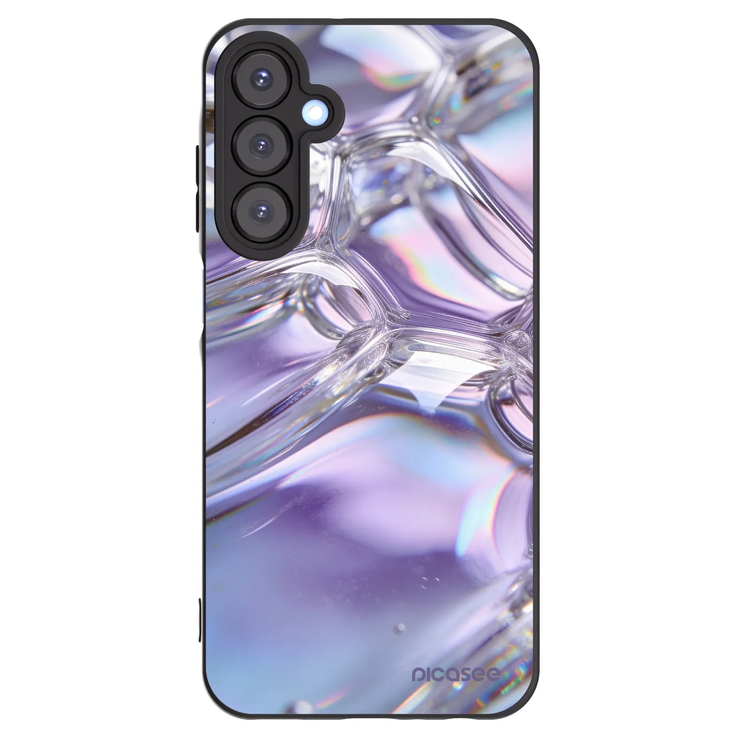 Picasee Μαύρη θήκη σιλικόνης για Samsung Galaxy A25 A256B 5G - Iridescent bubbles