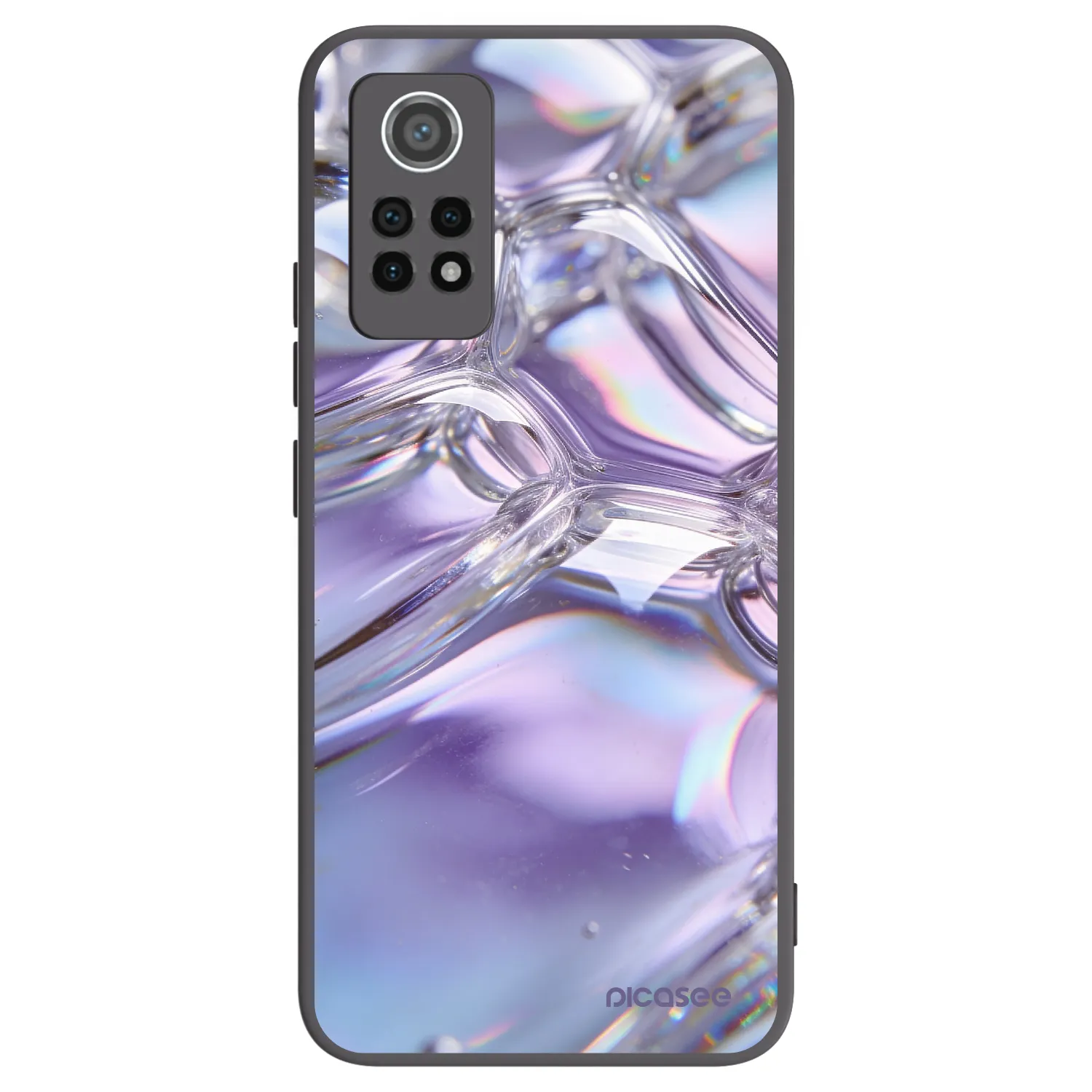 Picasee Μαύρη θήκη σιλικόνης για Xiaomi Redmi Note 12 Pro 4G - Iridescent bubbles