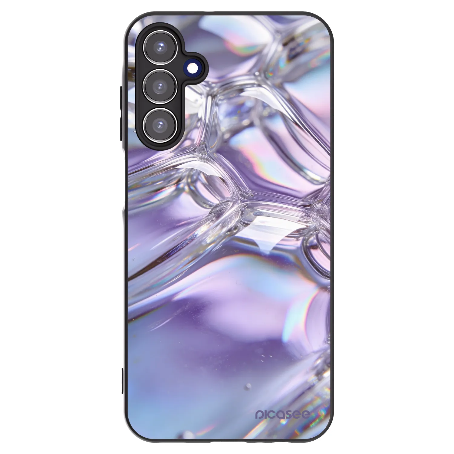 Picasee Μαύρη θήκη σιλικόνης για Samsung Galaxy A15 A156B 5G - Iridescent bubbles