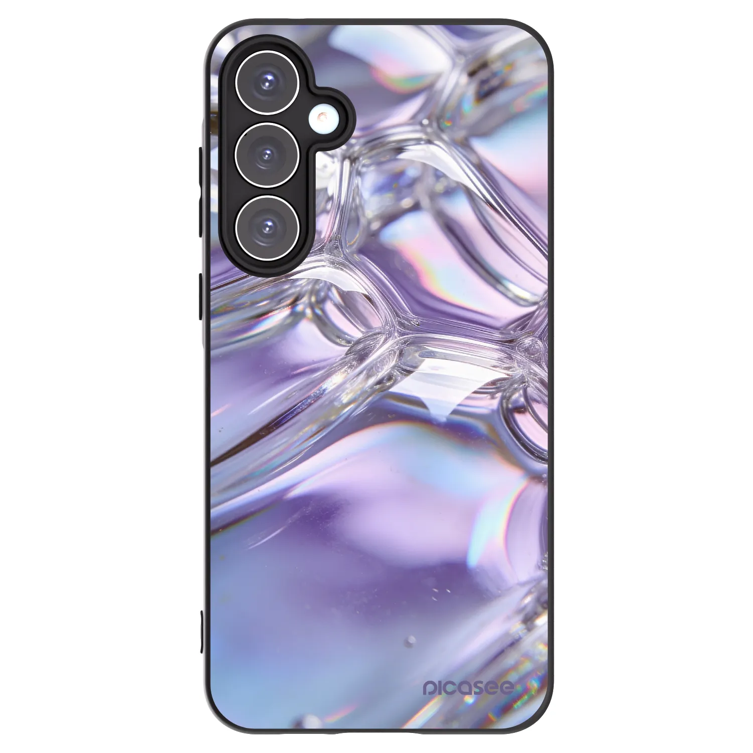 Picasee Μαύρη θήκη σιλικόνης για Samsung Galaxy A55 5G A556B - Iridescent bubbles