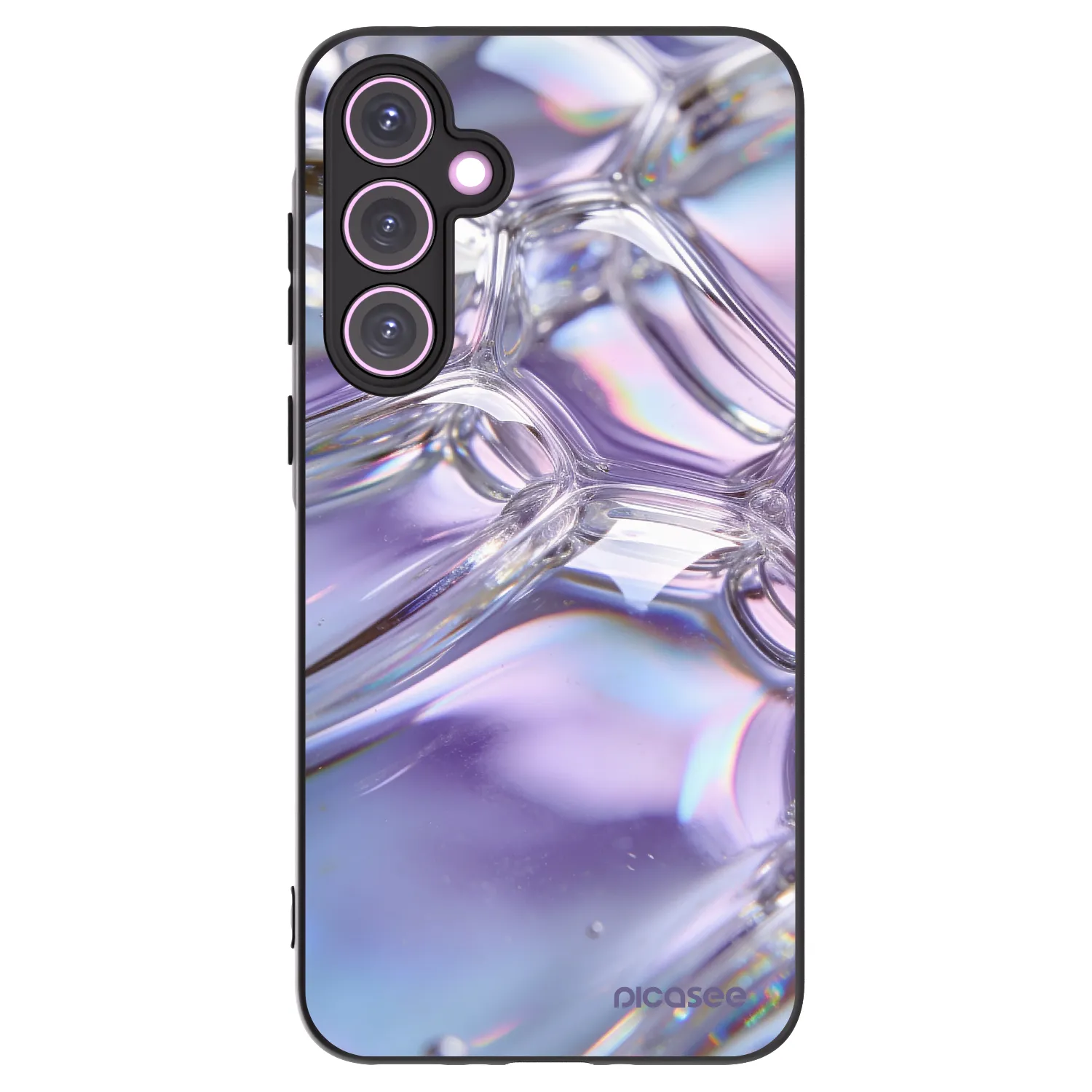 Picasee Μαύρη θήκη σιλικόνης για Samsung Galaxy A35 5G A356B - Iridescent bubbles
