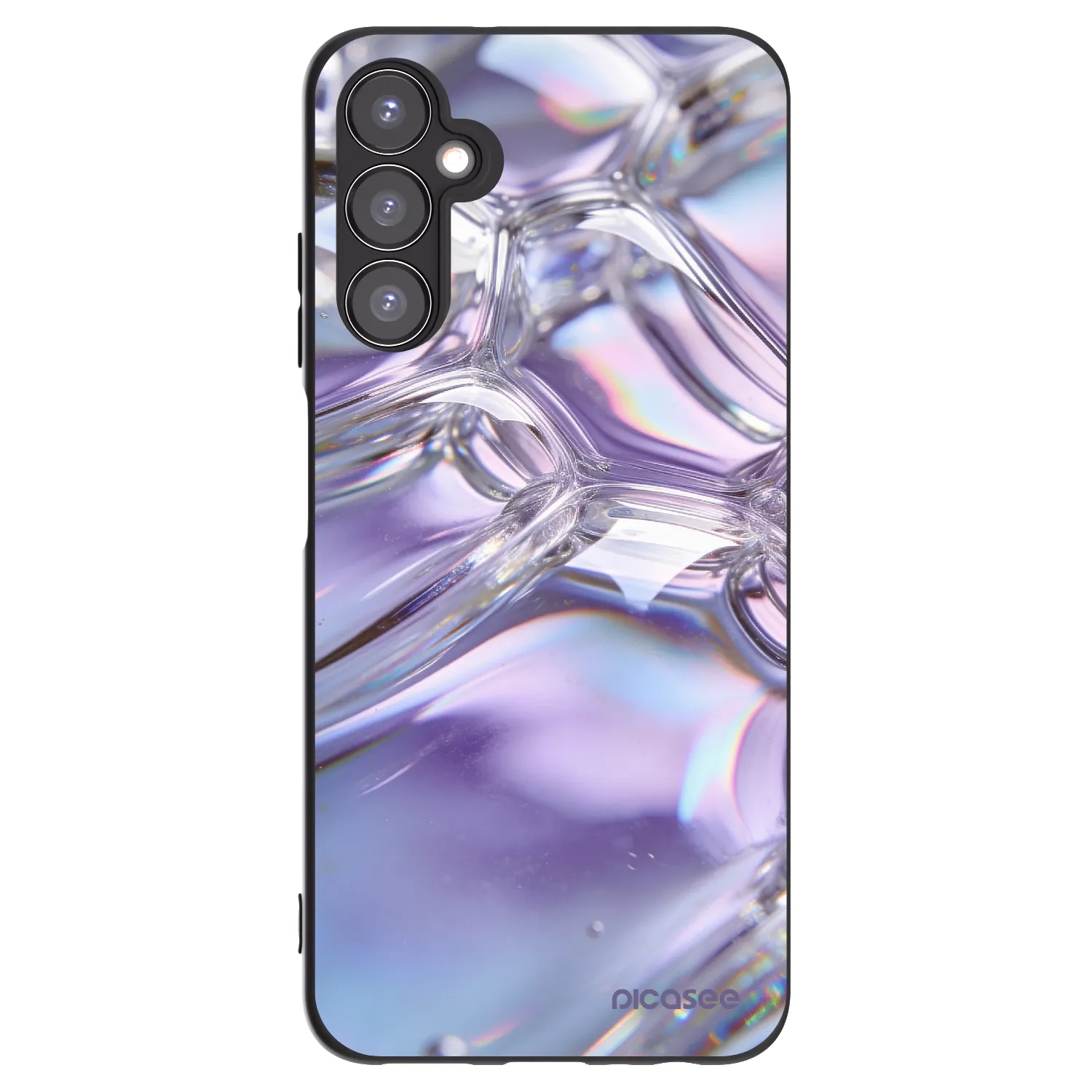 Picasee Μαύρη θήκη σιλικόνης για Samsung Galaxy A05s A057G - Iridescent bubbles