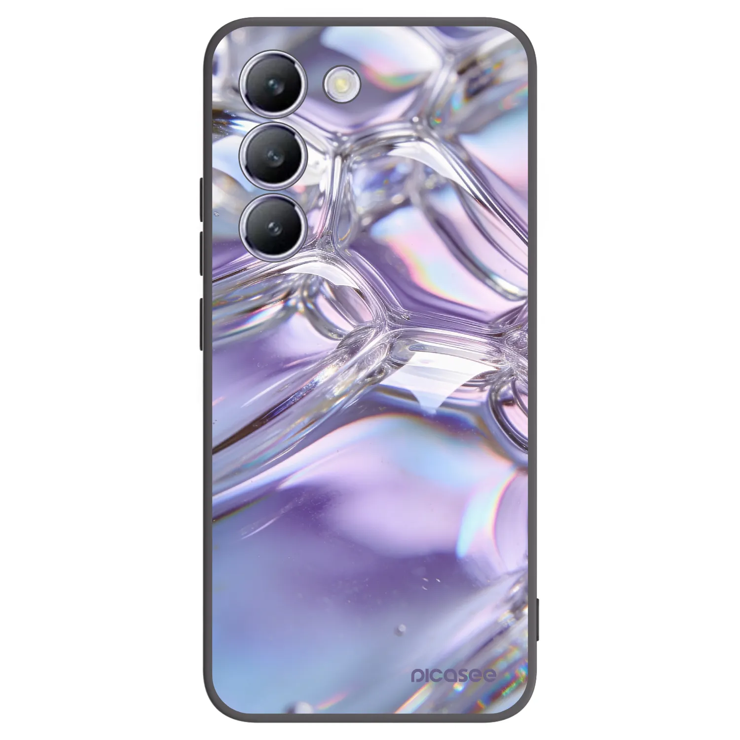 Picasee Μαύρη θήκη σιλικόνης για Vivo V40 SE 5G - Iridescent bubbles