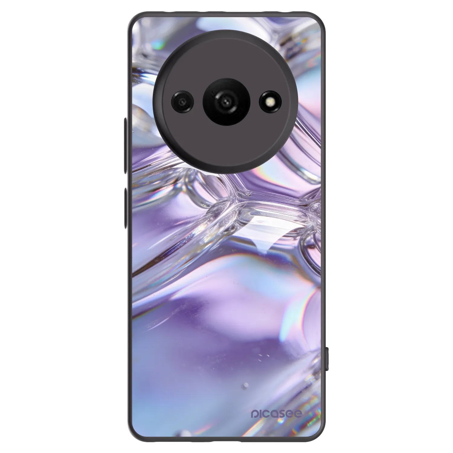 Picasee Μαύρη θήκη σιλικόνης για Xiaomi Redmi A3 - Iridescent bubbles