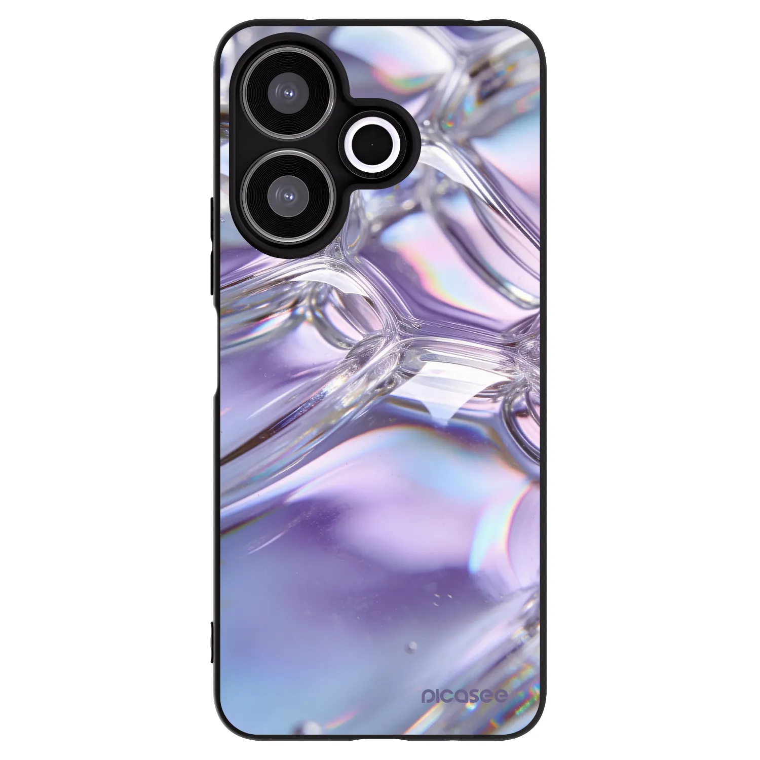 Picasee Μαύρη θήκη σιλικόνης για Xiaomi Redmi 13 4G - Iridescent bubbles