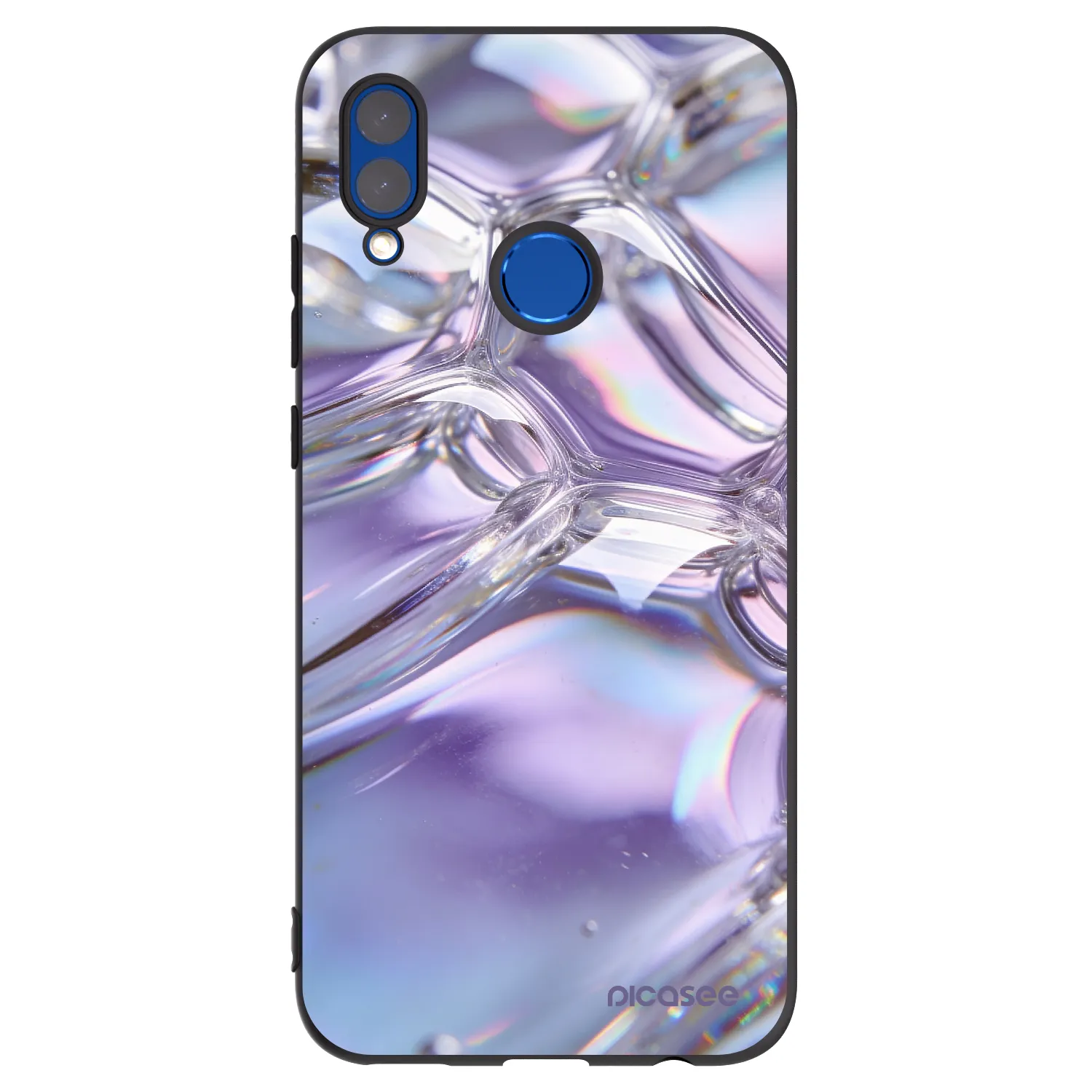 Picasee Μαύρη θήκη σιλικόνης για Honor 10 Lite - Iridescent bubbles