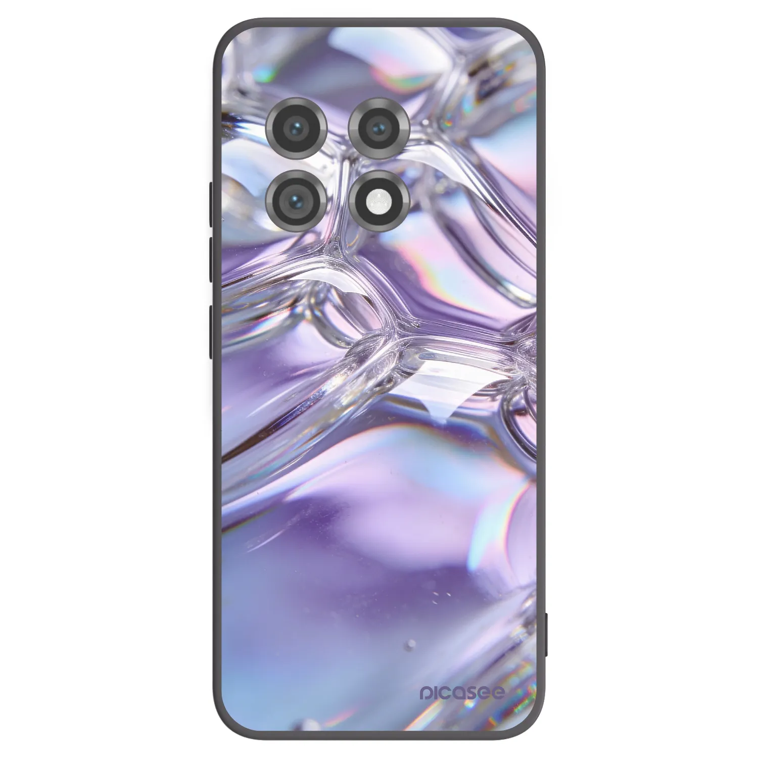 Picasee Μαύρη θήκη σιλικόνης για OnePlus 11 5G - Iridescent bubbles