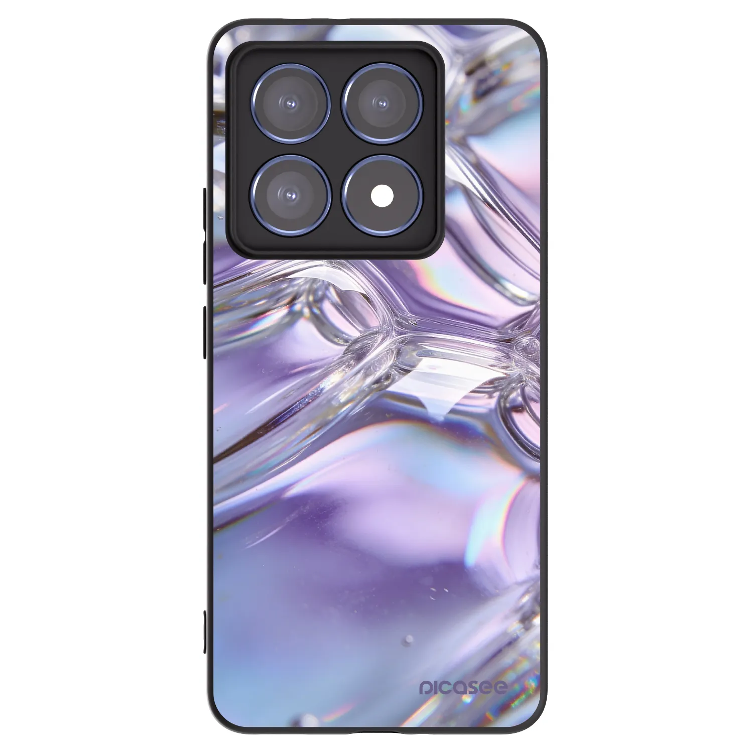 Picasee Μαύρη θήκη σιλικόνης για Xiaomi 14T Pro - Iridescent bubbles