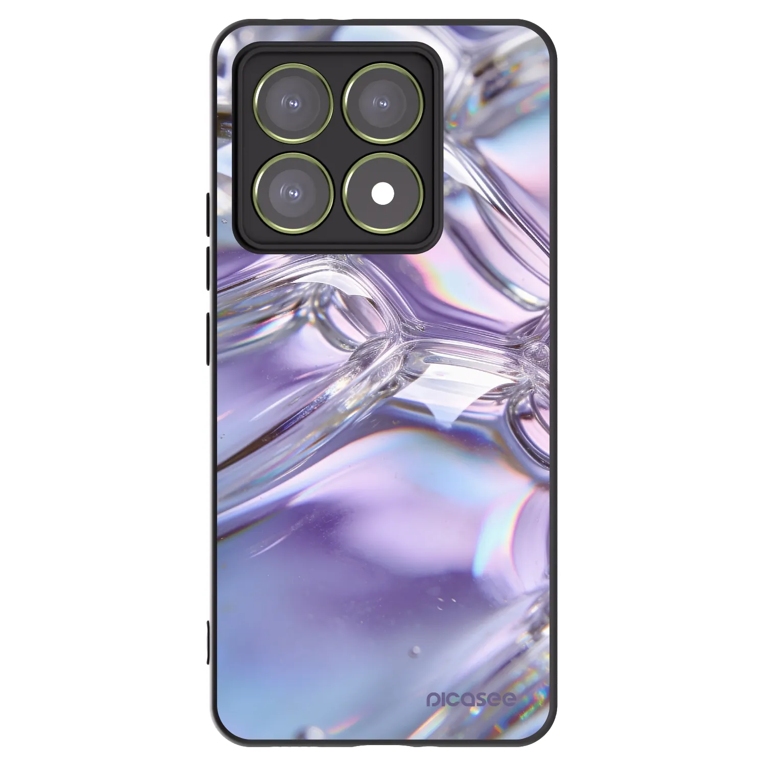 Picasee Μαύρη θήκη σιλικόνης για Xiaomi 14T - Iridescent bubbles