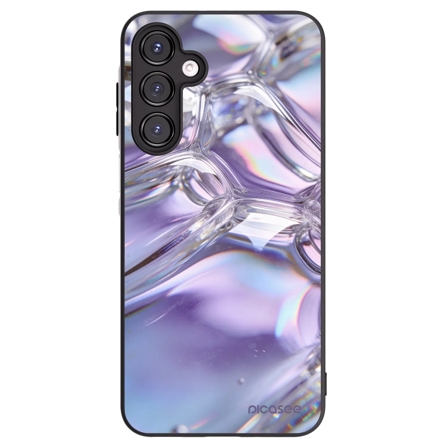 Picasee Μαύρη θήκη σιλικόνης για Samsung Galaxy A16 5G - Iridescent bubbles