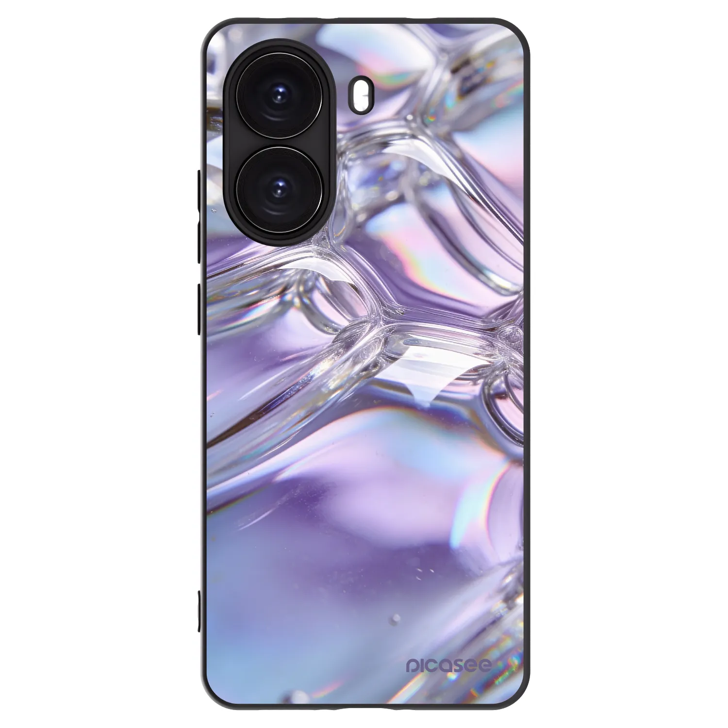 Picasee Μαύρη θήκη σιλικόνης για Xiaomi Poco X7 Pro 5G - Iridescent bubbles