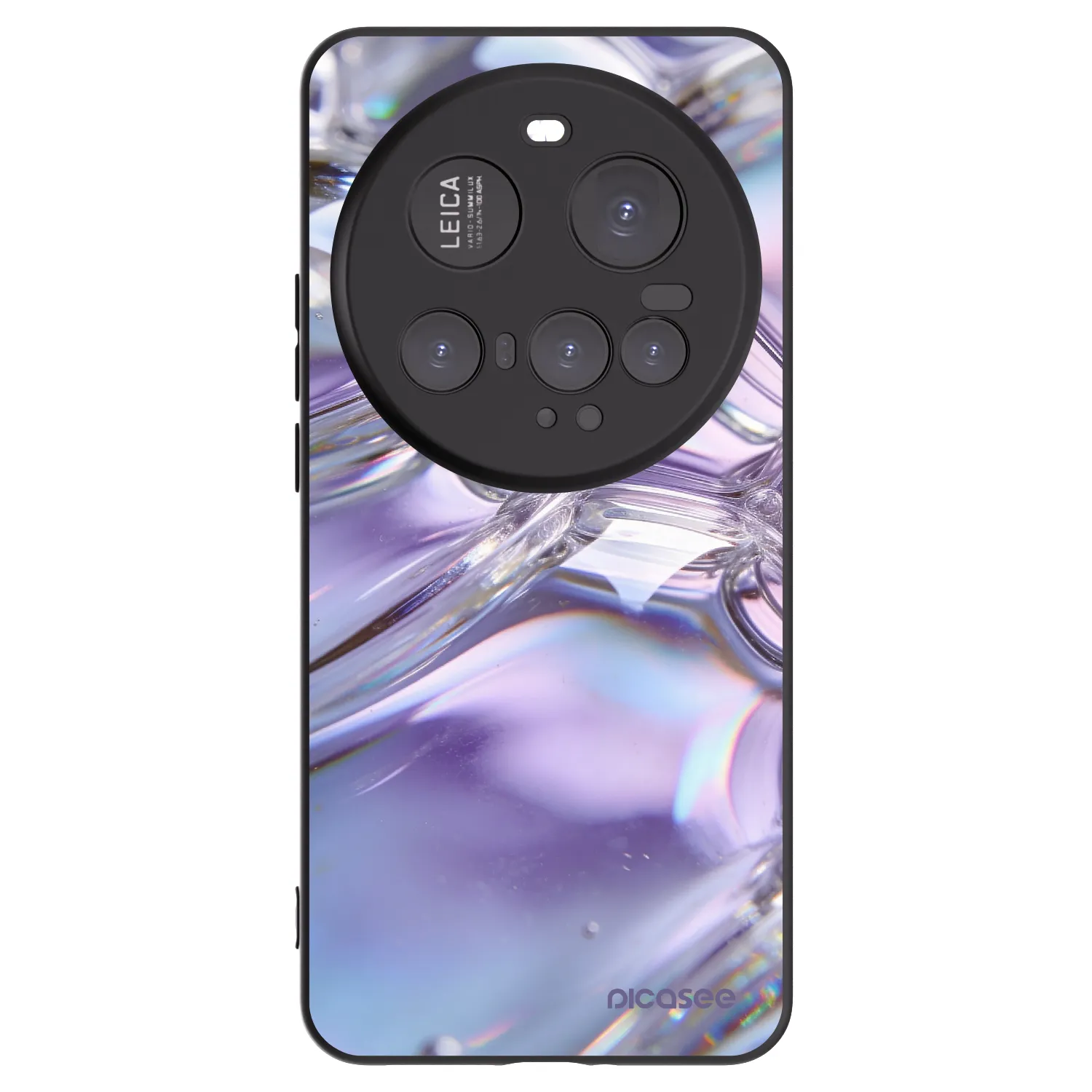 Picasee Μαύρη θήκη σιλικόνης για Xiaomi 15 Ultra - Iridescent bubbles