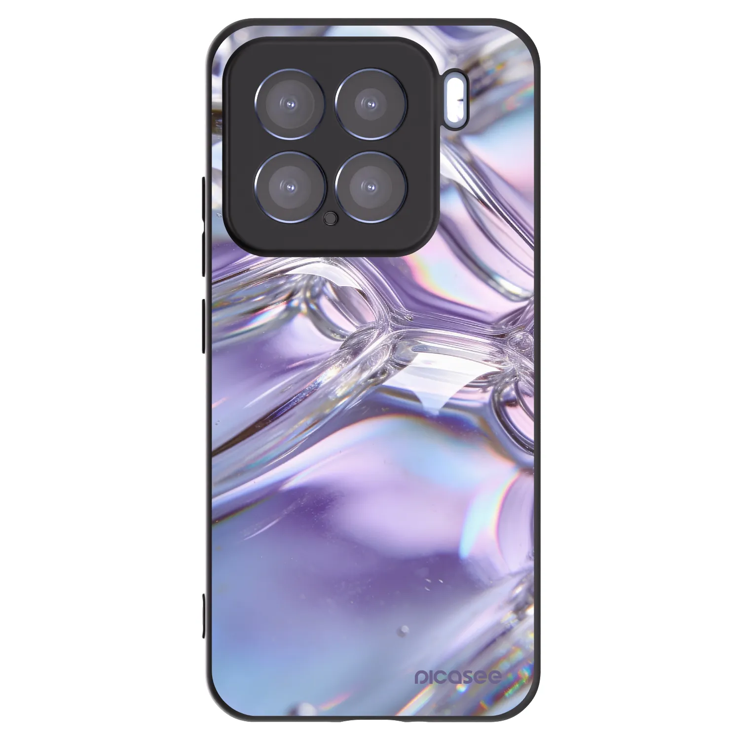 Picasee Μαύρη θήκη σιλικόνης για Xiaomi 15 - Iridescent bubbles