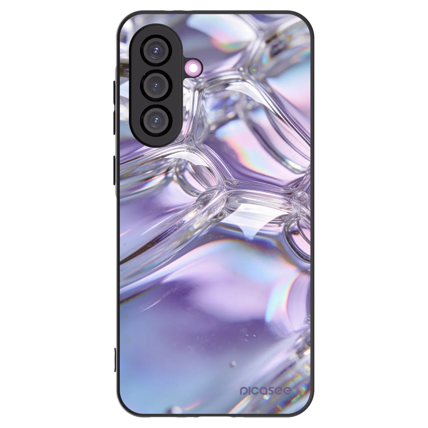 Picasee Μαύρη θήκη σιλικόνης για Samsung Galaxy A56 5G A566B - Iridescent bubbles