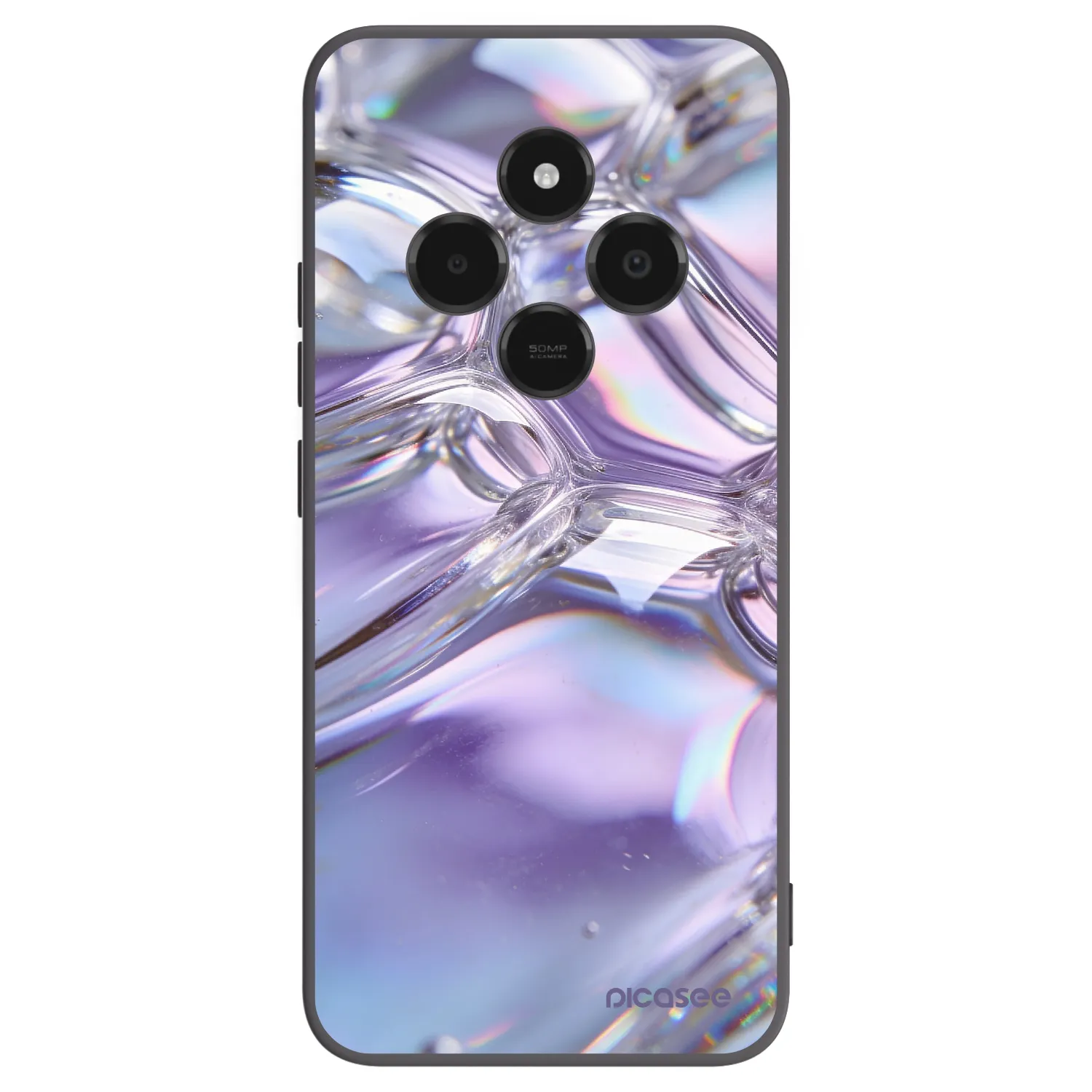 Picasee Μαύρη θήκη σιλικόνης για Xiaomi Poco C75 - Iridescent bubbles