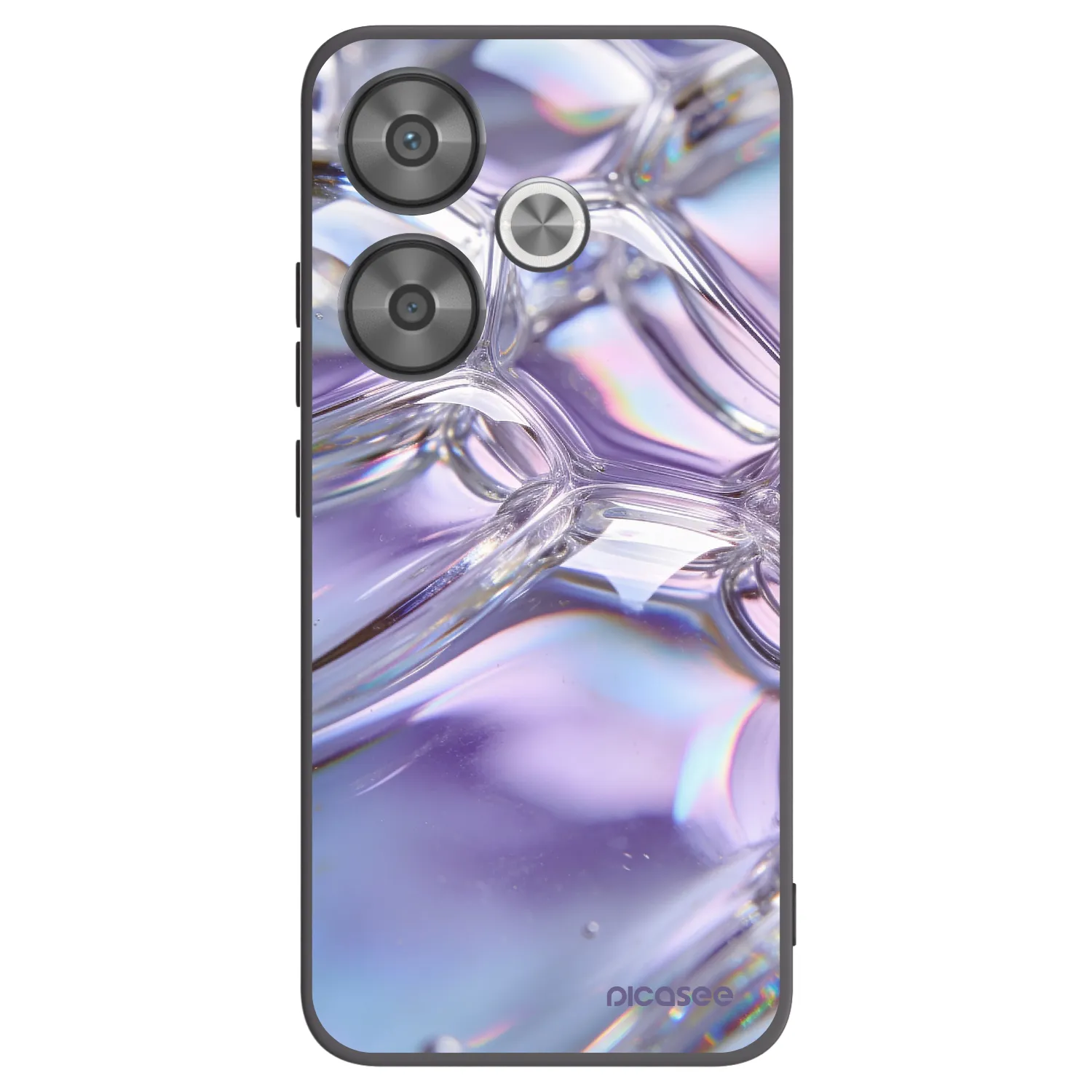 Picasee Μαύρη θήκη σιλικόνης για Xiaomi Poco F6 - Iridescent bubbles