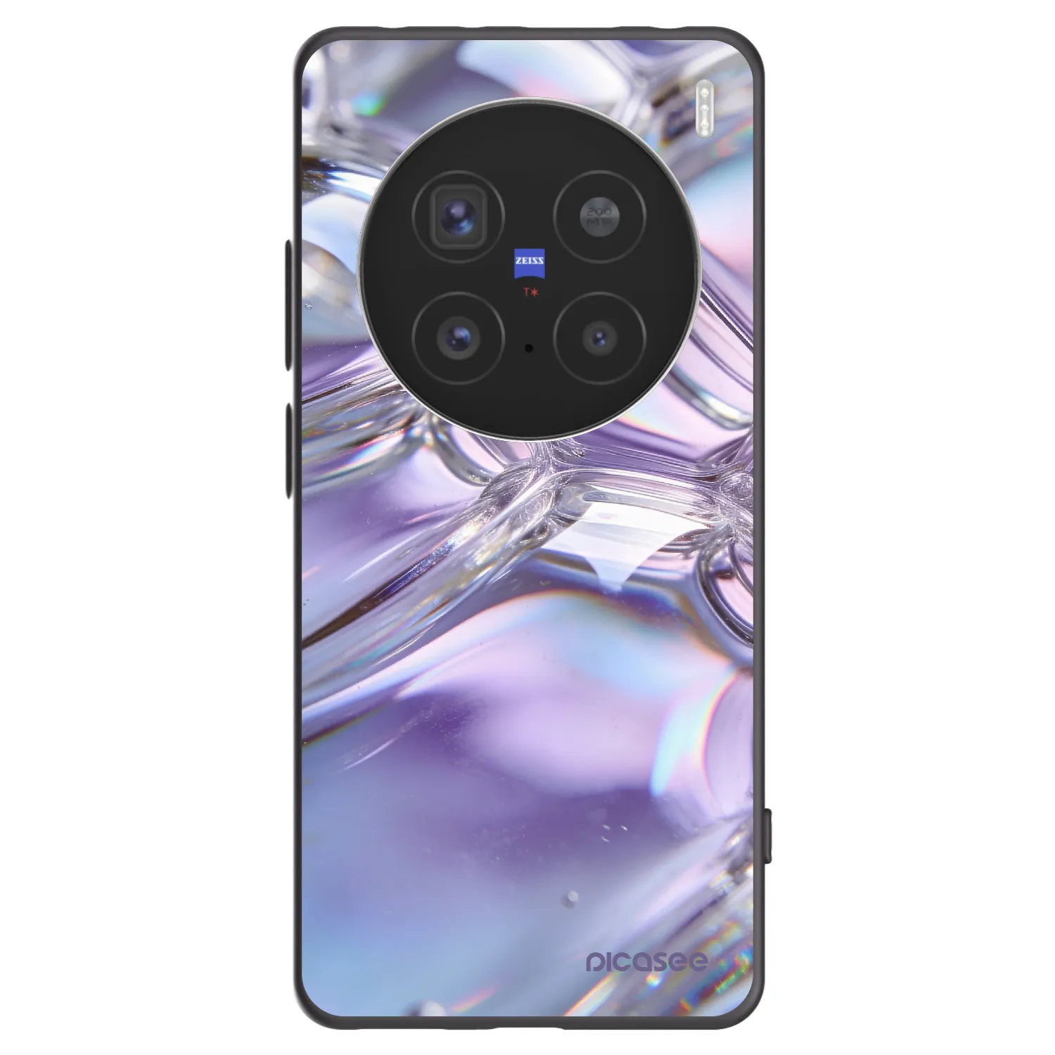 Picasee Μαύρη θήκη σιλικόνης για Vivo X200 Pro - Iridescent bubbles