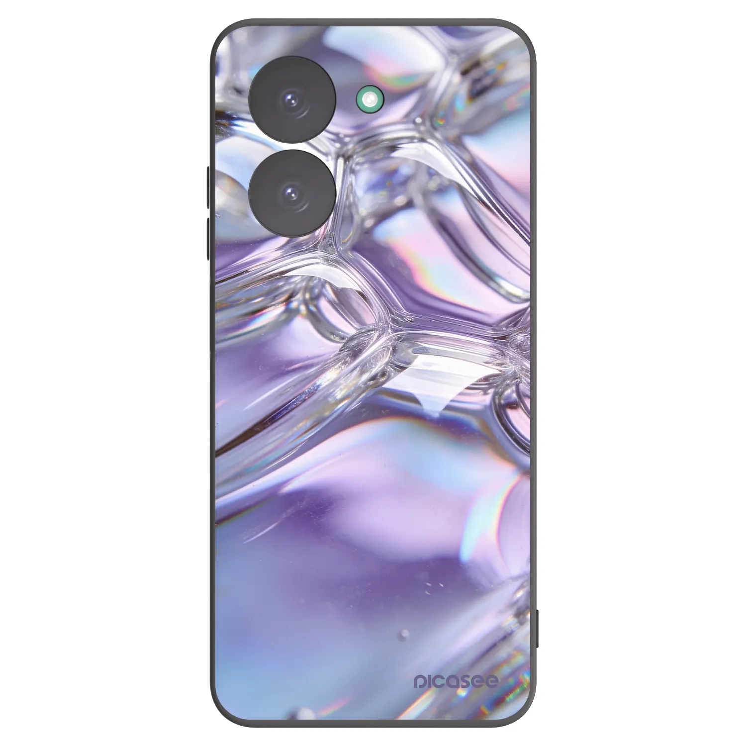 Picasee Μαύρη θήκη σιλικόνης για Xiaomi Redmi A5 - Iridescent bubbles