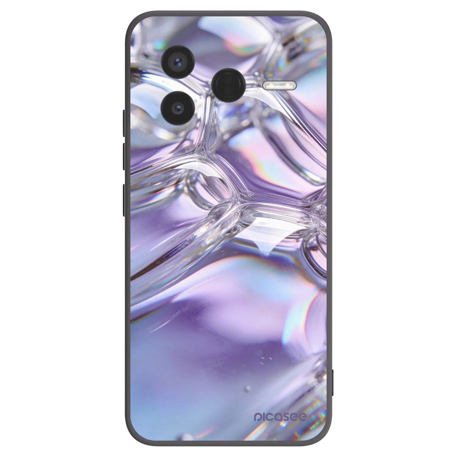Picasee Μαύρη θήκη σιλικόνης για Xiaomi Poco F7 Pro 5G - Iridescent bubbles