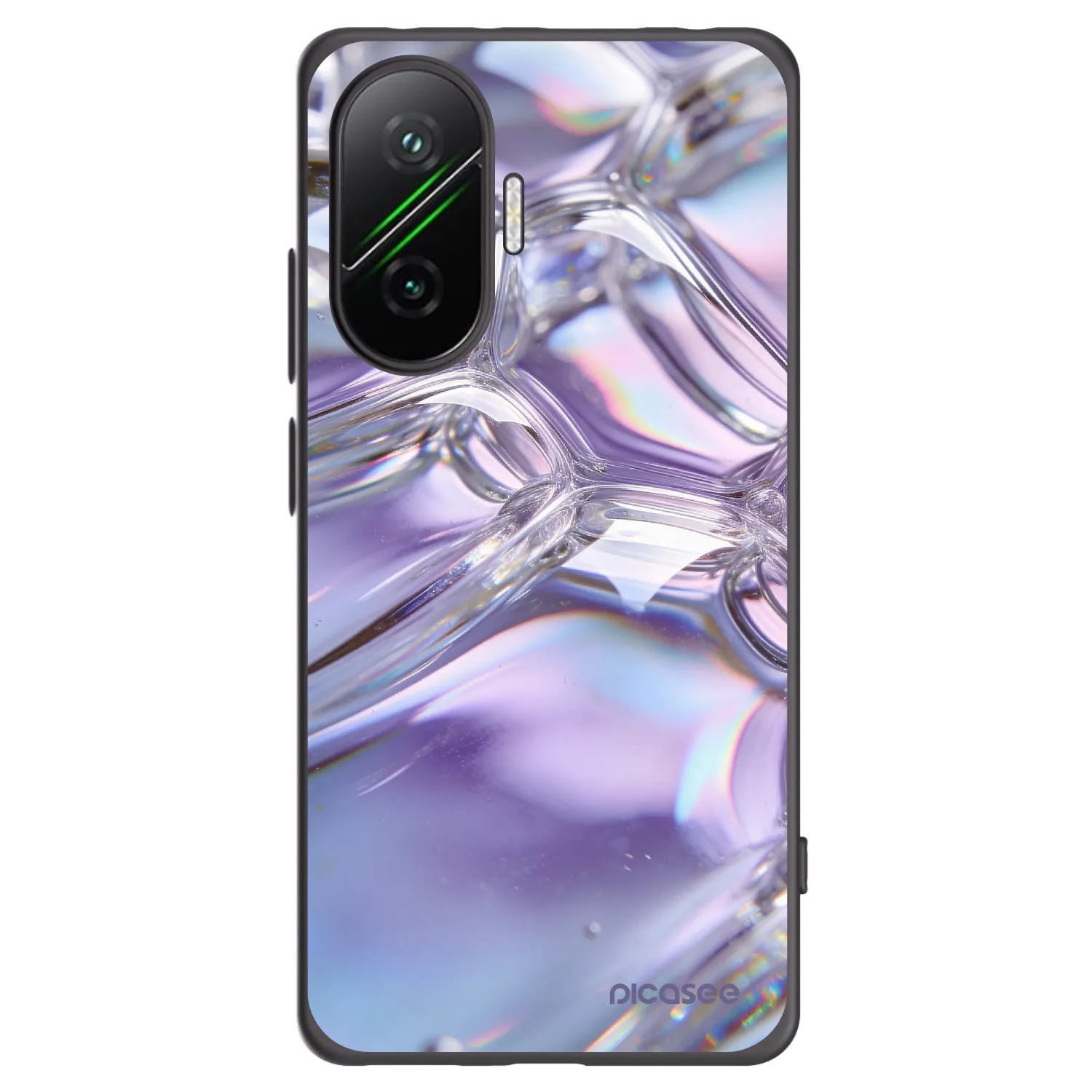 Picasee Μαύρη θήκη σιλικόνης για Xiaomi Poco F7 5G - Iridescent bubbles