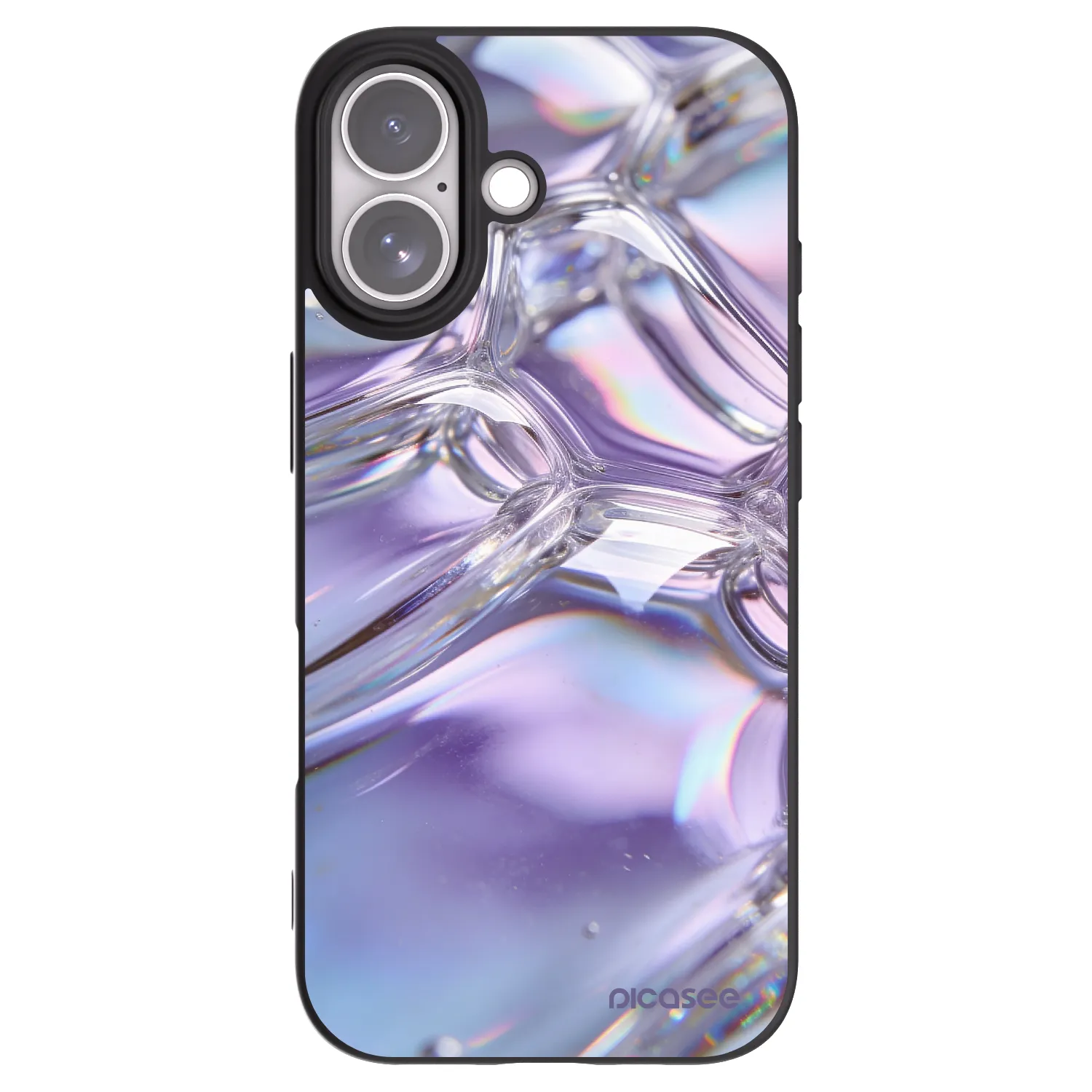 Picasee Μαύρη θήκη σιλικόνης για Apple iPhone 17 - Iridescent bubbles