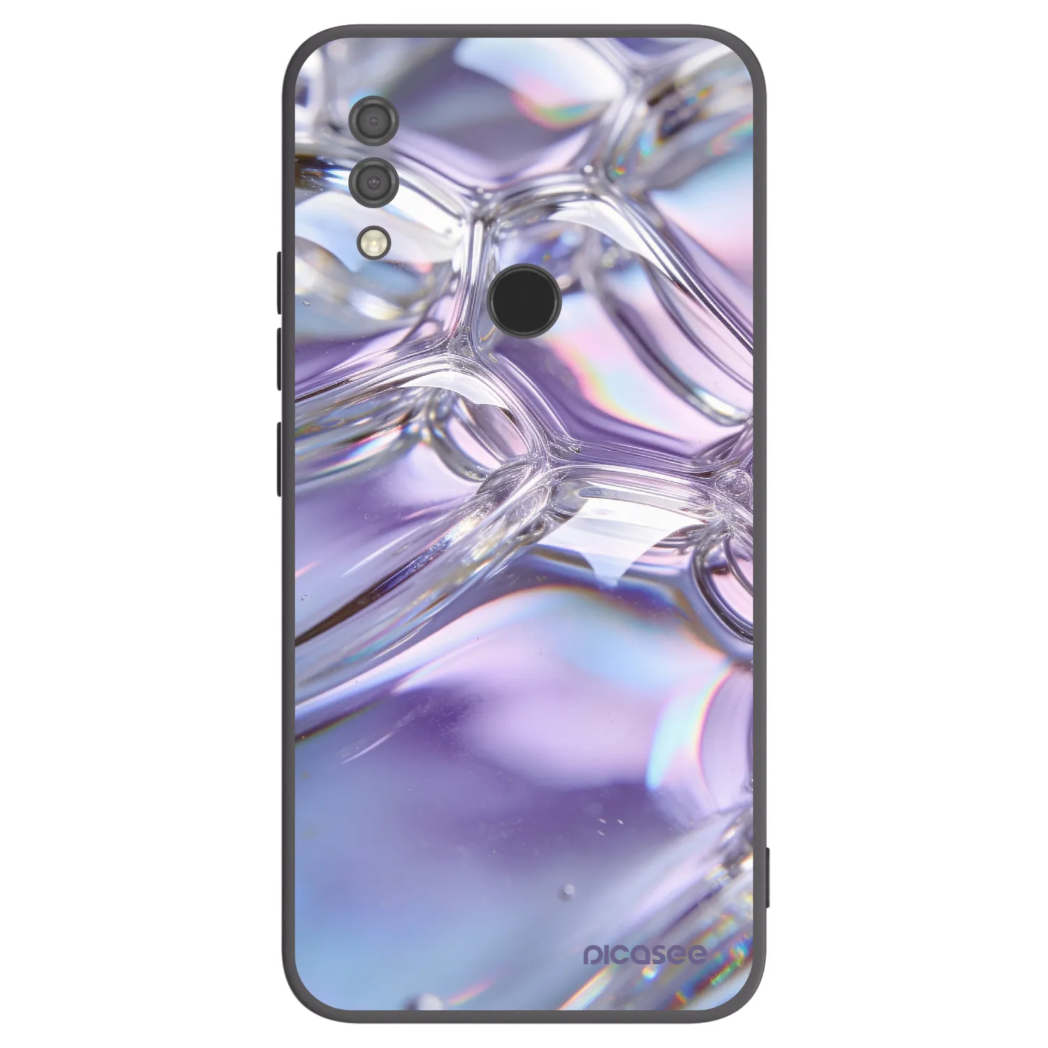 Picasee Μαύρη θήκη σιλικόνης για Xiaomi Redmi 7 - Iridescent bubbles
